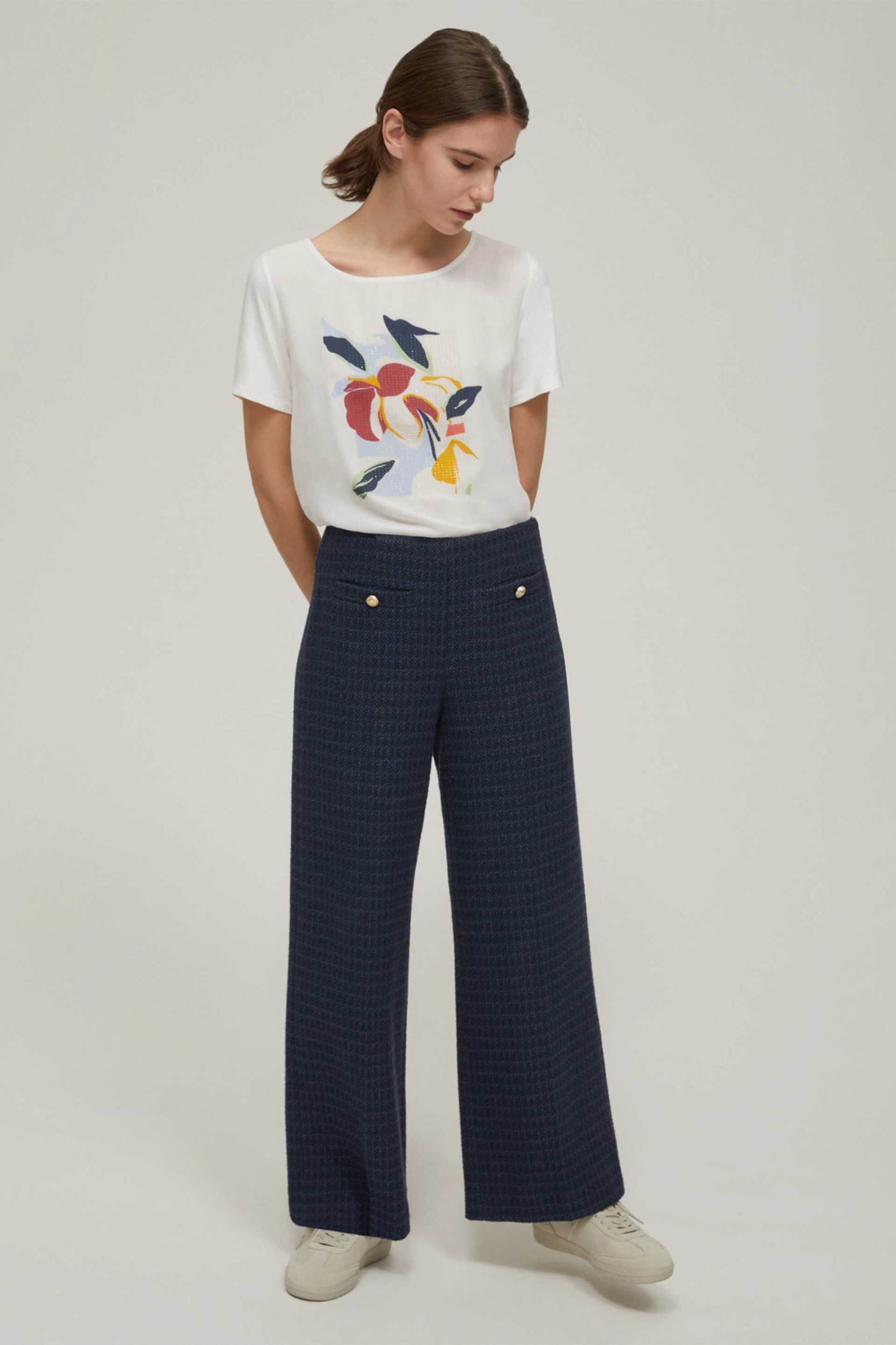 Pennyblack γυναικείοT-shirt relaxed fit με σχέδιο "Onda" - 2511971033200 Λευκό