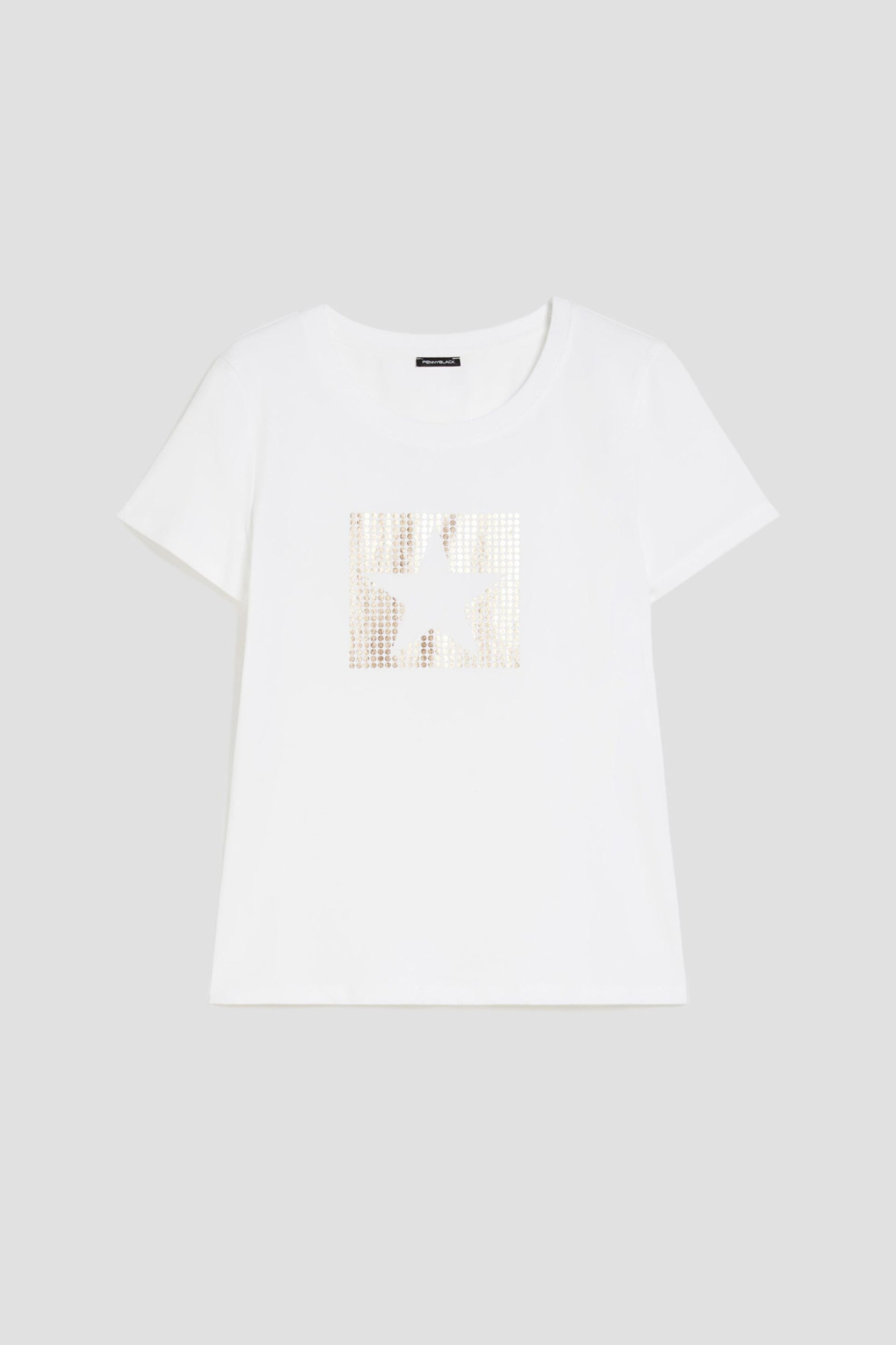 Pennyblack Γυναικείο T-Shirt Slim Fit με Σχέδιο Cielo - 2511971053200 Υπόλευκο