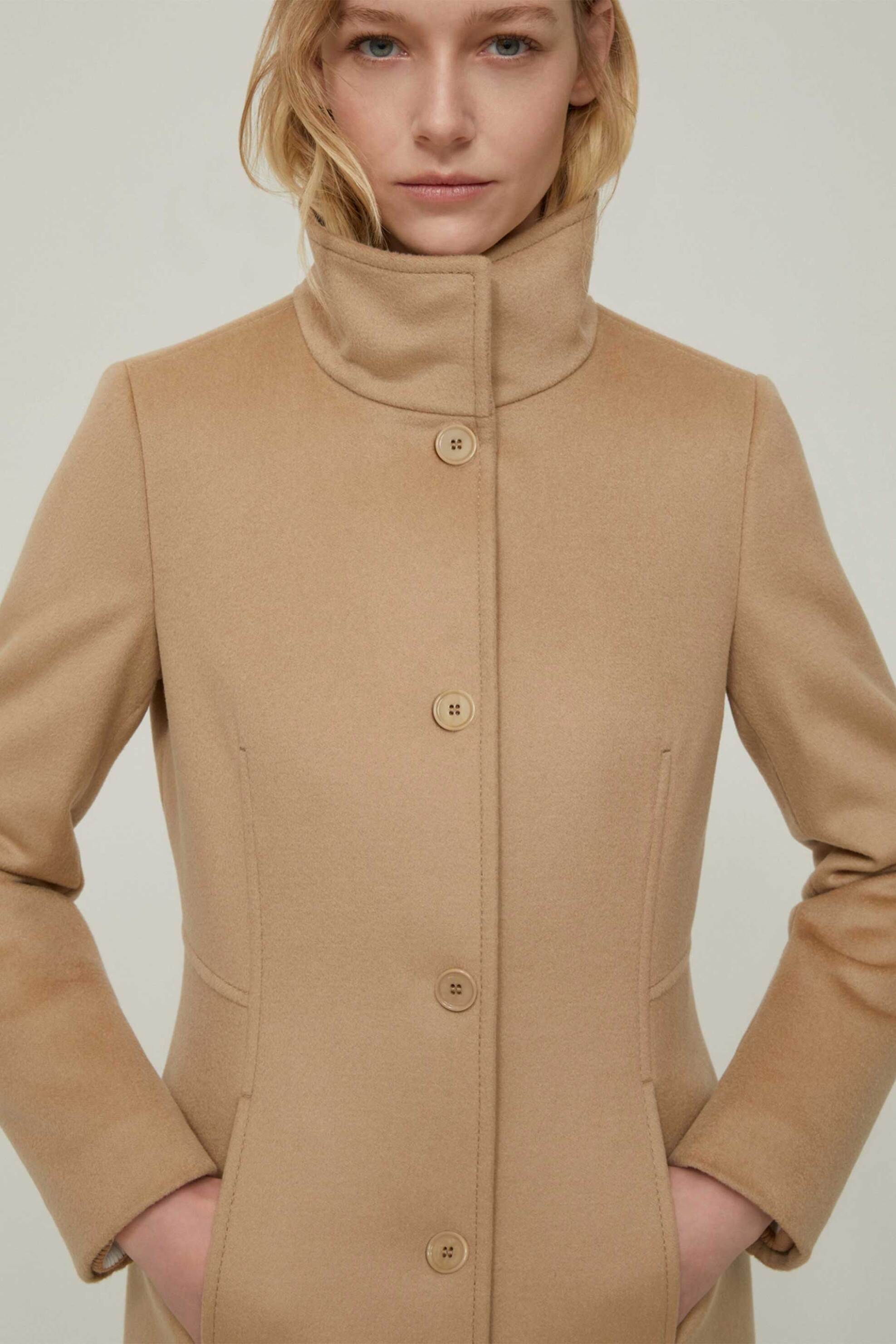 Pennyblack γυναικείο παλτό με ψηλό γιακά Slim Fit "Liz" - 2521016013200 Καμηλό φωτογραφία