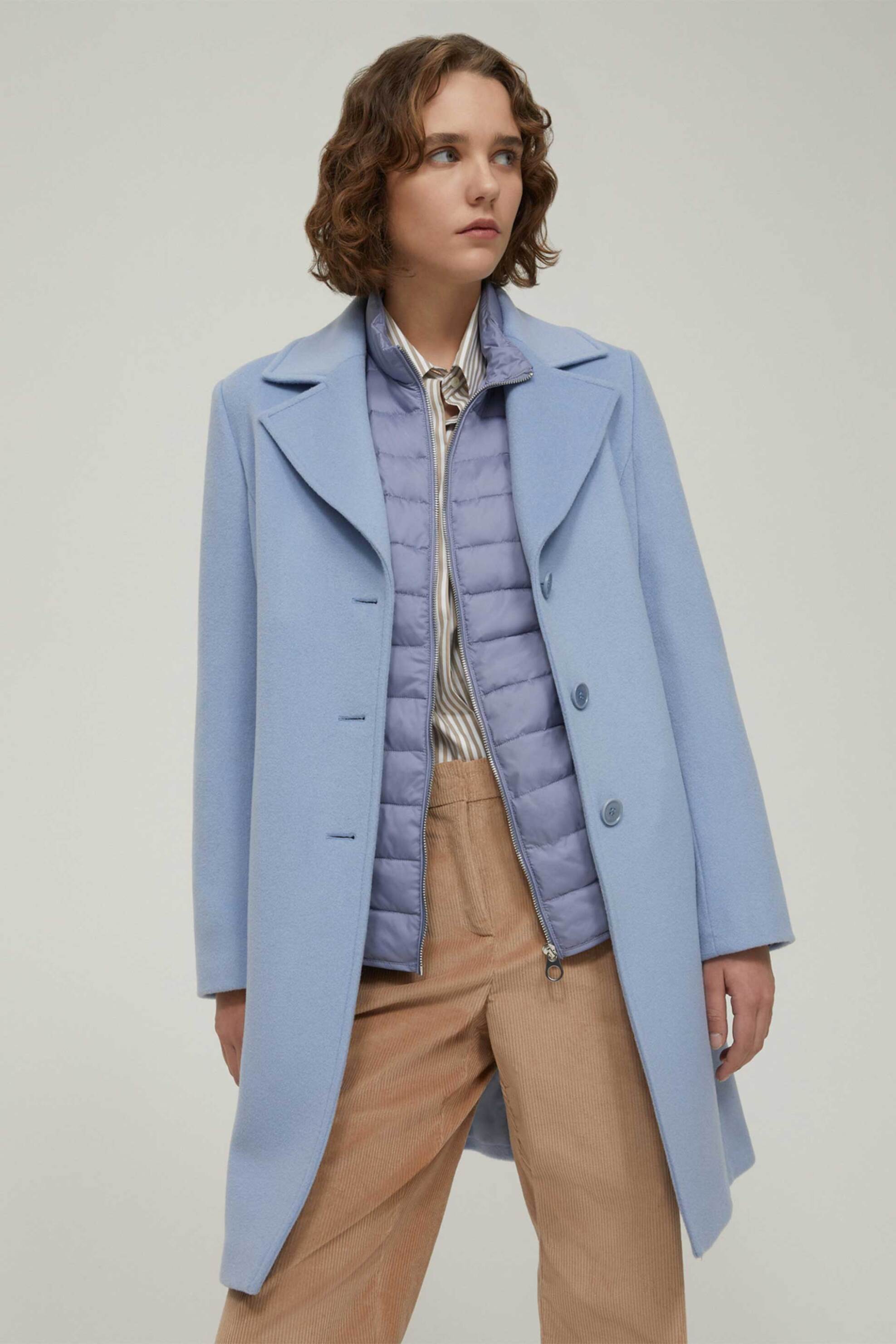 Pennyblack γυναικείο παλτό με ζώνη "Vik" - 2521016023200 Γαλάζιο