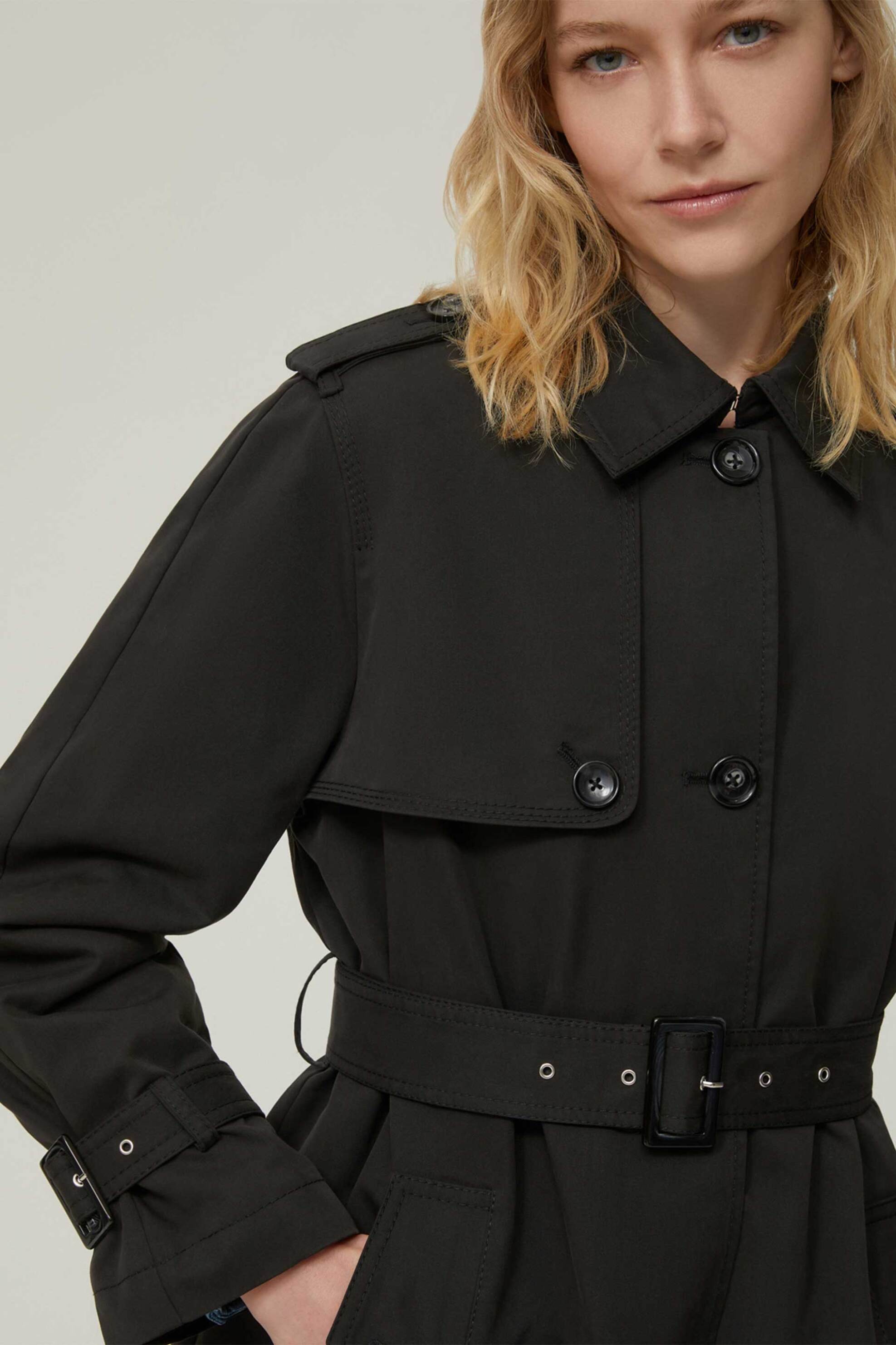 Pennyblack γυναικεία καπαρτίνα με ζώνη "Rigel" - 2521026043200 Μαύρο φωτογραφία