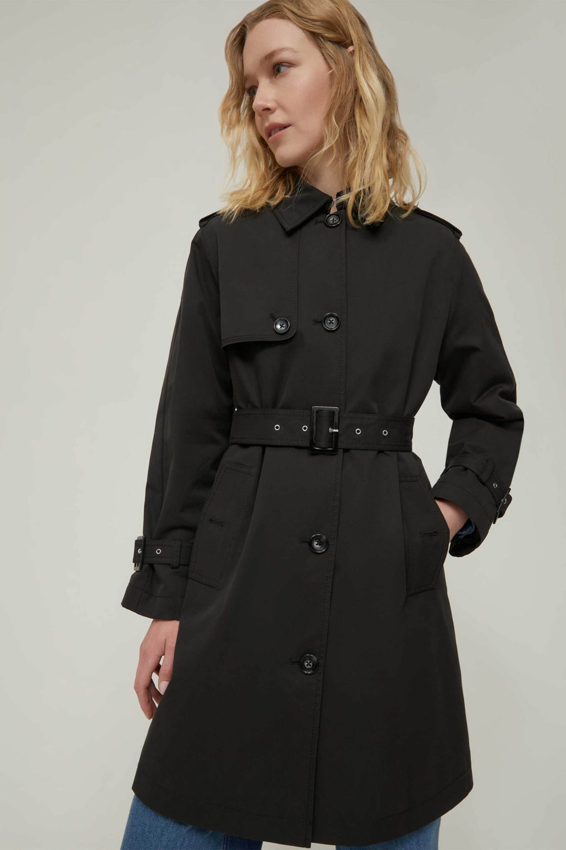 Pennyblack γυναικεία καπαρτίνα με ζώνη "Rigel" - 2521026043200 Μαύρο φωτογραφία