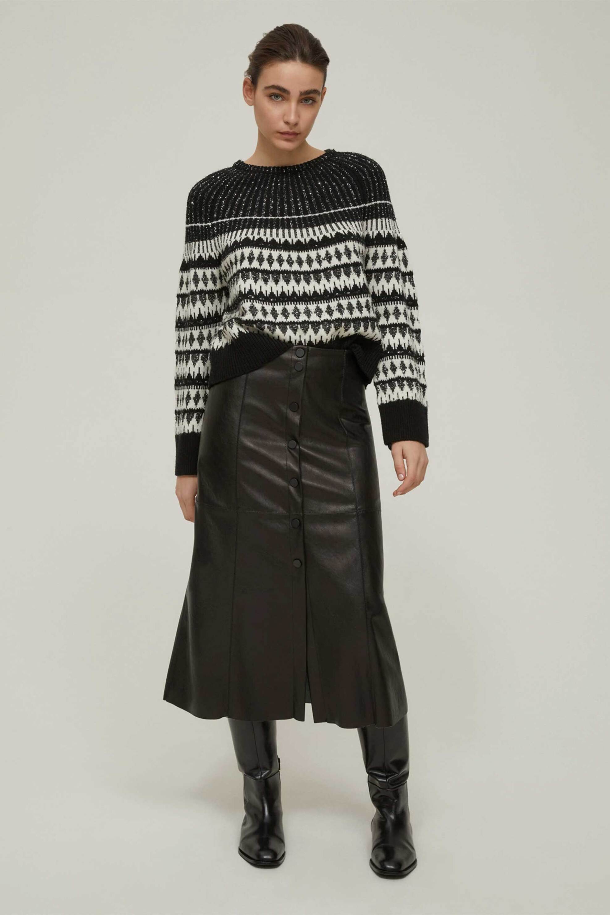 Pennyblack γυναικεία midi φούστα faux δέρμα "Sibilla" - 2521776023200 Μαύρο