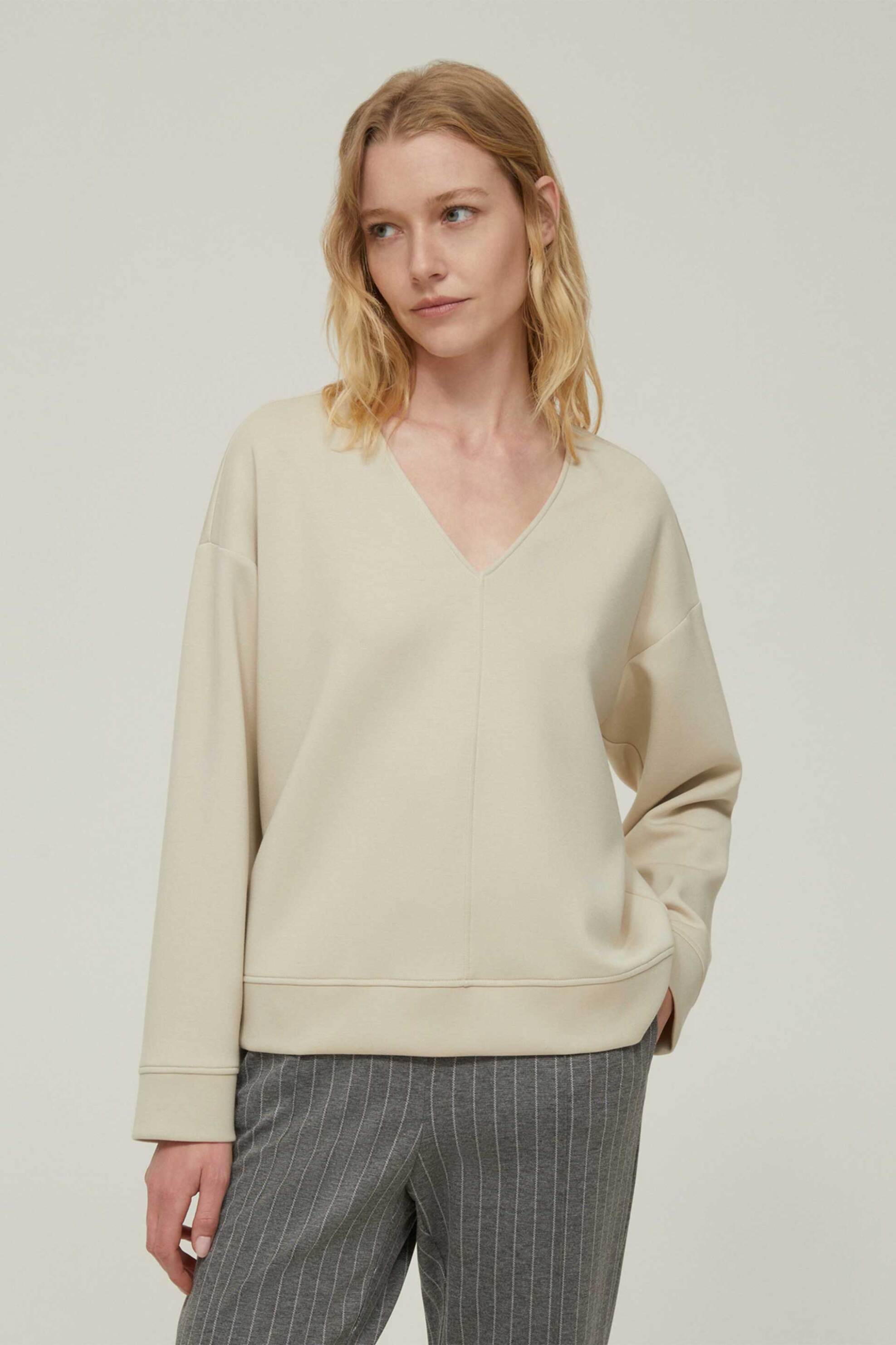 PENNYBLACK Pennyblack γυναικεία μπλούζα με V λαιμόκοψη "Fantasy" - 2521976026200 Μπεζ