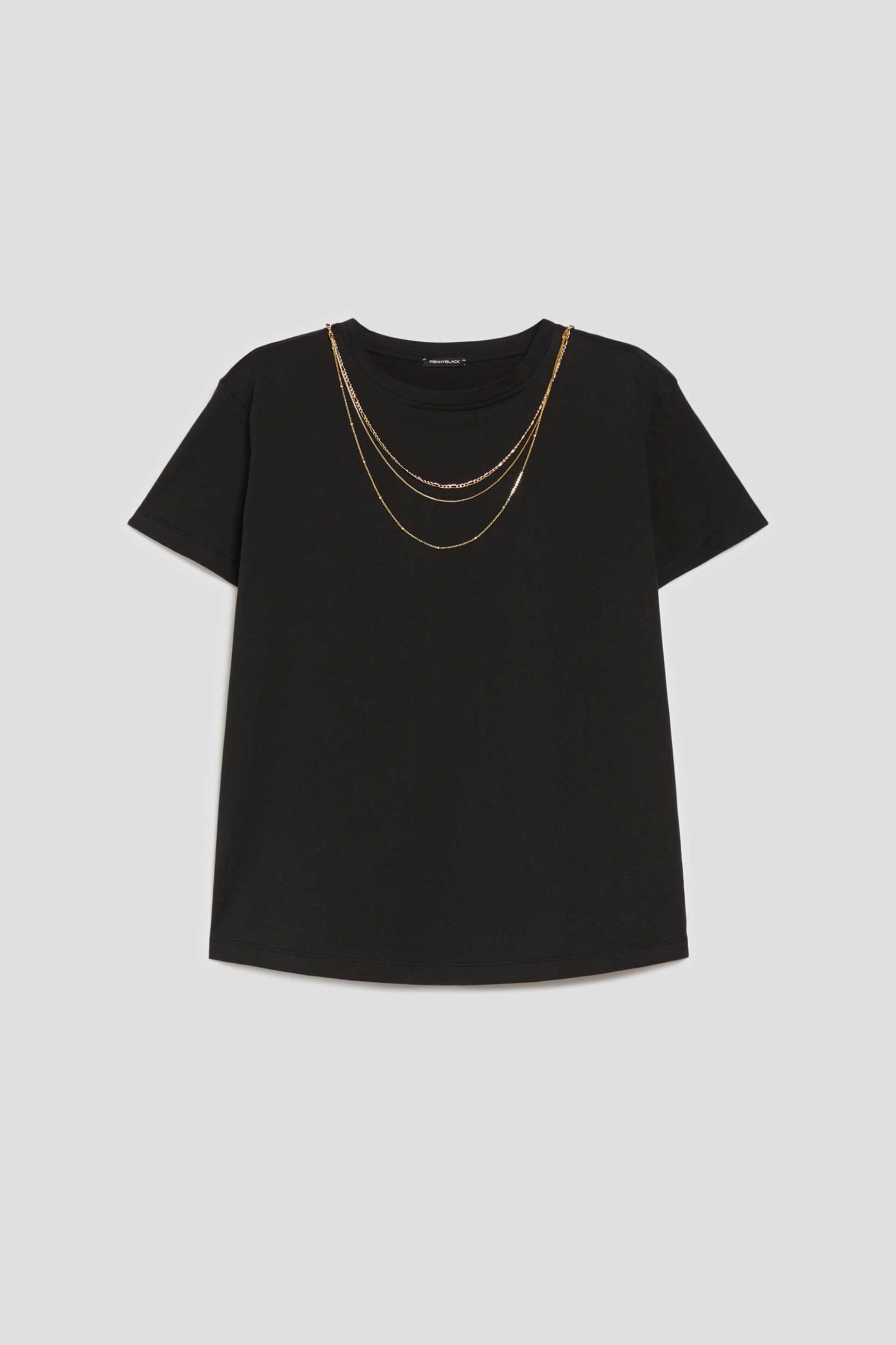 Pennyblack γυναικείo Τ-shirt με διακοσμητικά στοιχεία "Sole" - 2521976033200 Μαύρο φωτογραφία