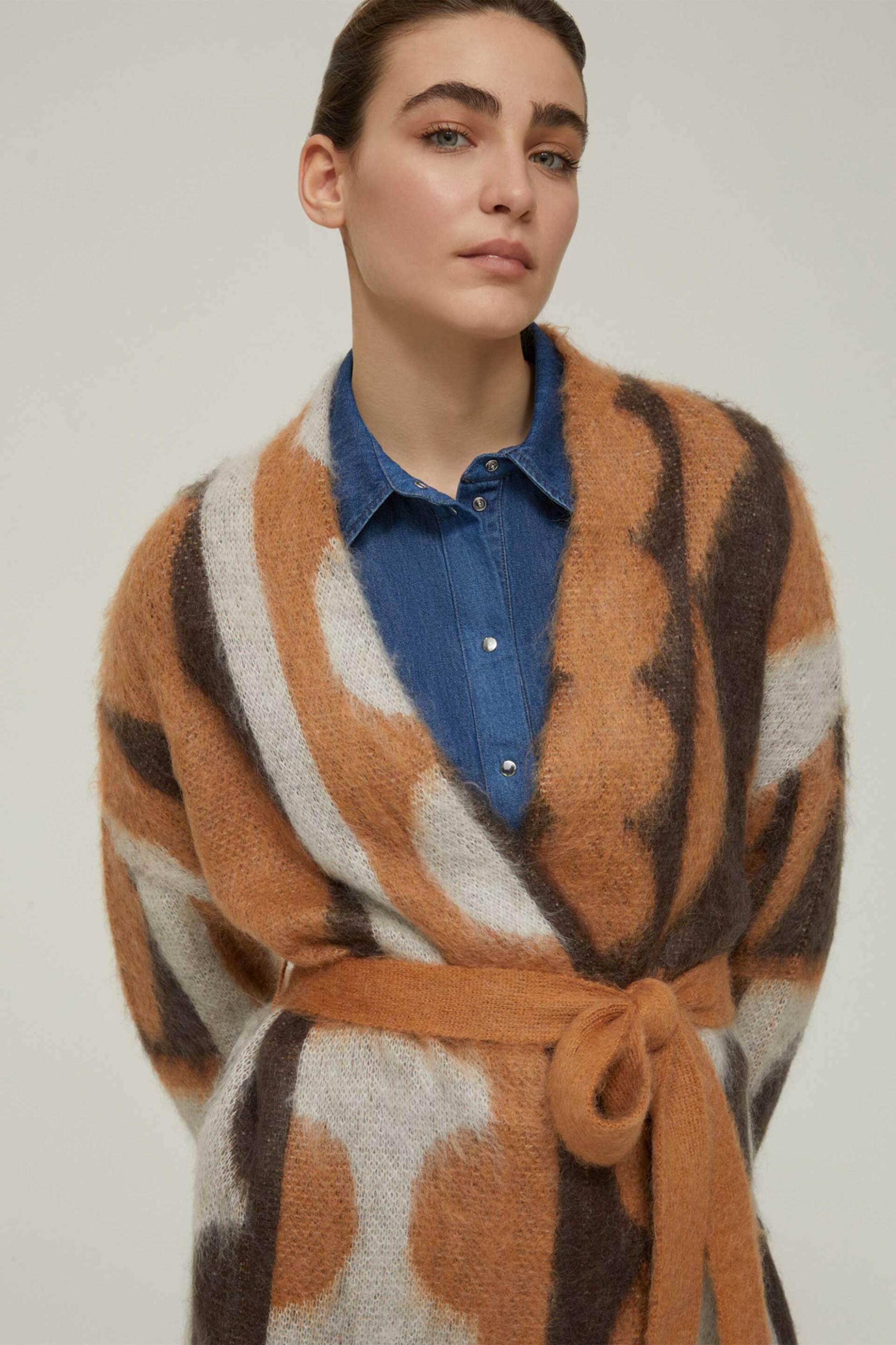 PENNYBLACK Pennyblack γυναικεία ζακέτα jacquard με mohair "Inserto" - 2521346103200 Μπεζ - 4