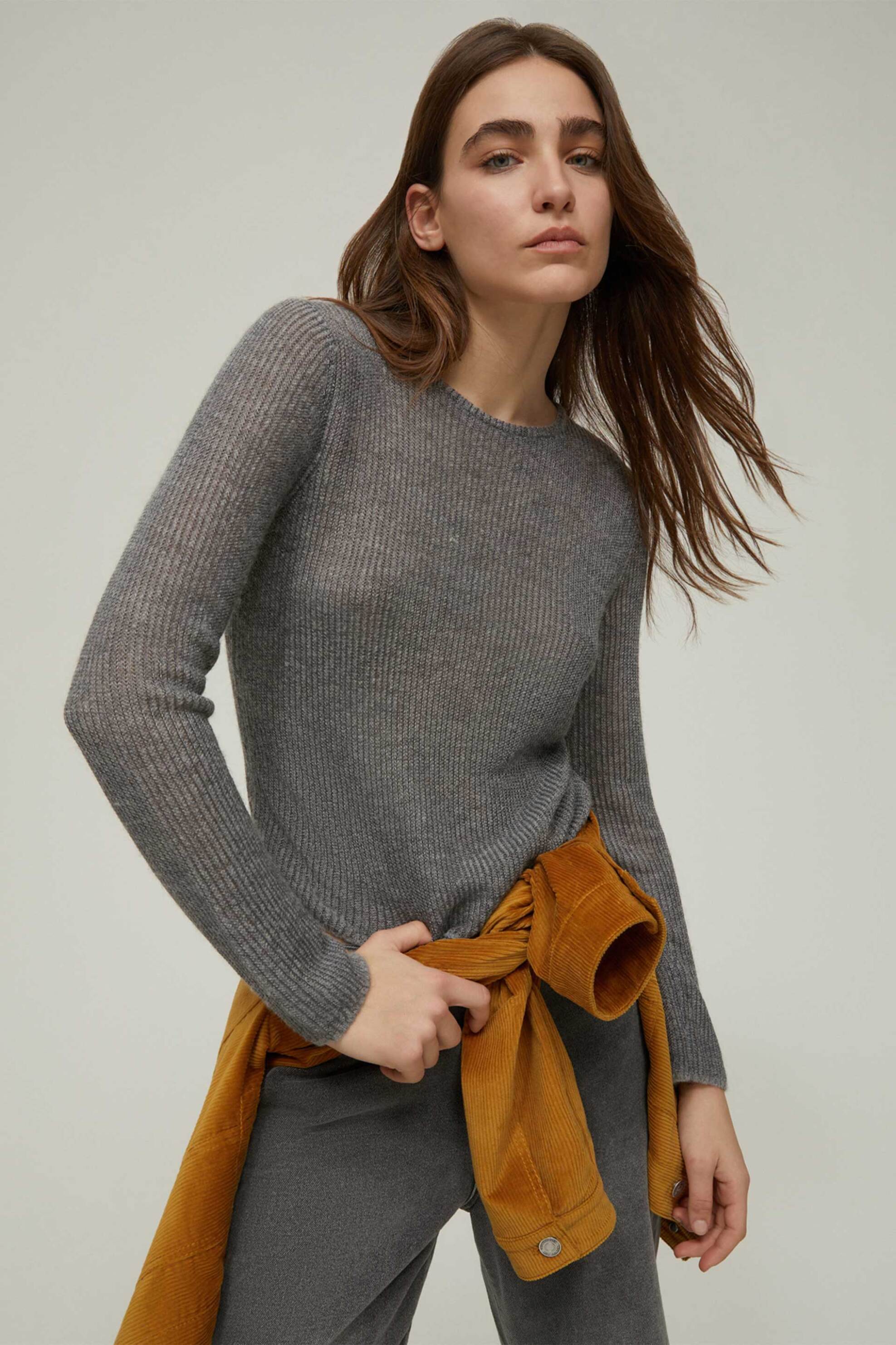 Pennyblack γυναικείο τοπ ribbed "Family" - 2521366152200 Ανθρακί