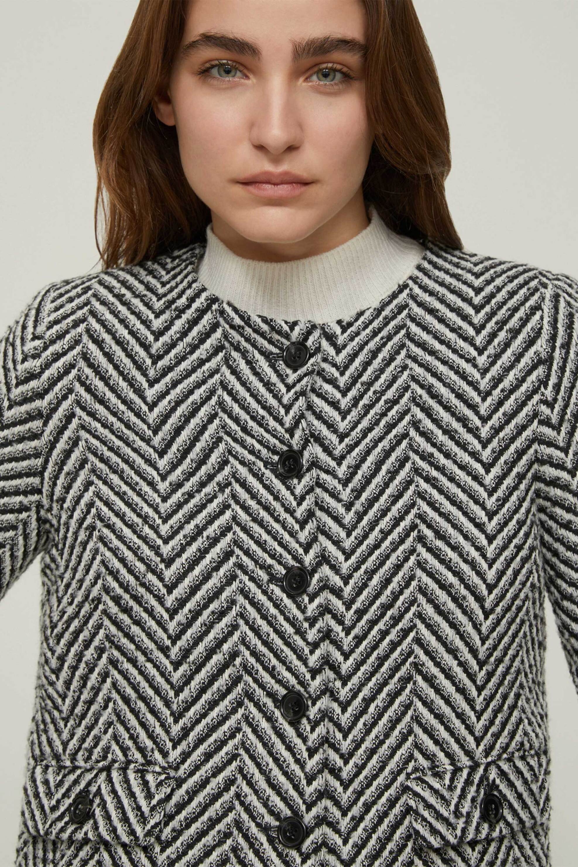 PENNYBLACK Pennyblack γυναικείο σακάκι με herringbone σχέδιο "Palio" - 2521046173200 Ασπρόμαυρο - 2