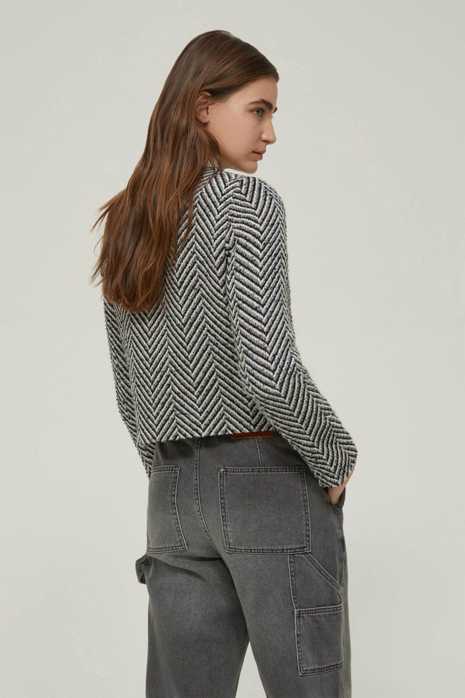 PENNYBLACK Pennyblack γυναικείο σακάκι με herringbone σχέδιο "Palio" - 2521046173200 Ασπρόμαυρο - 4