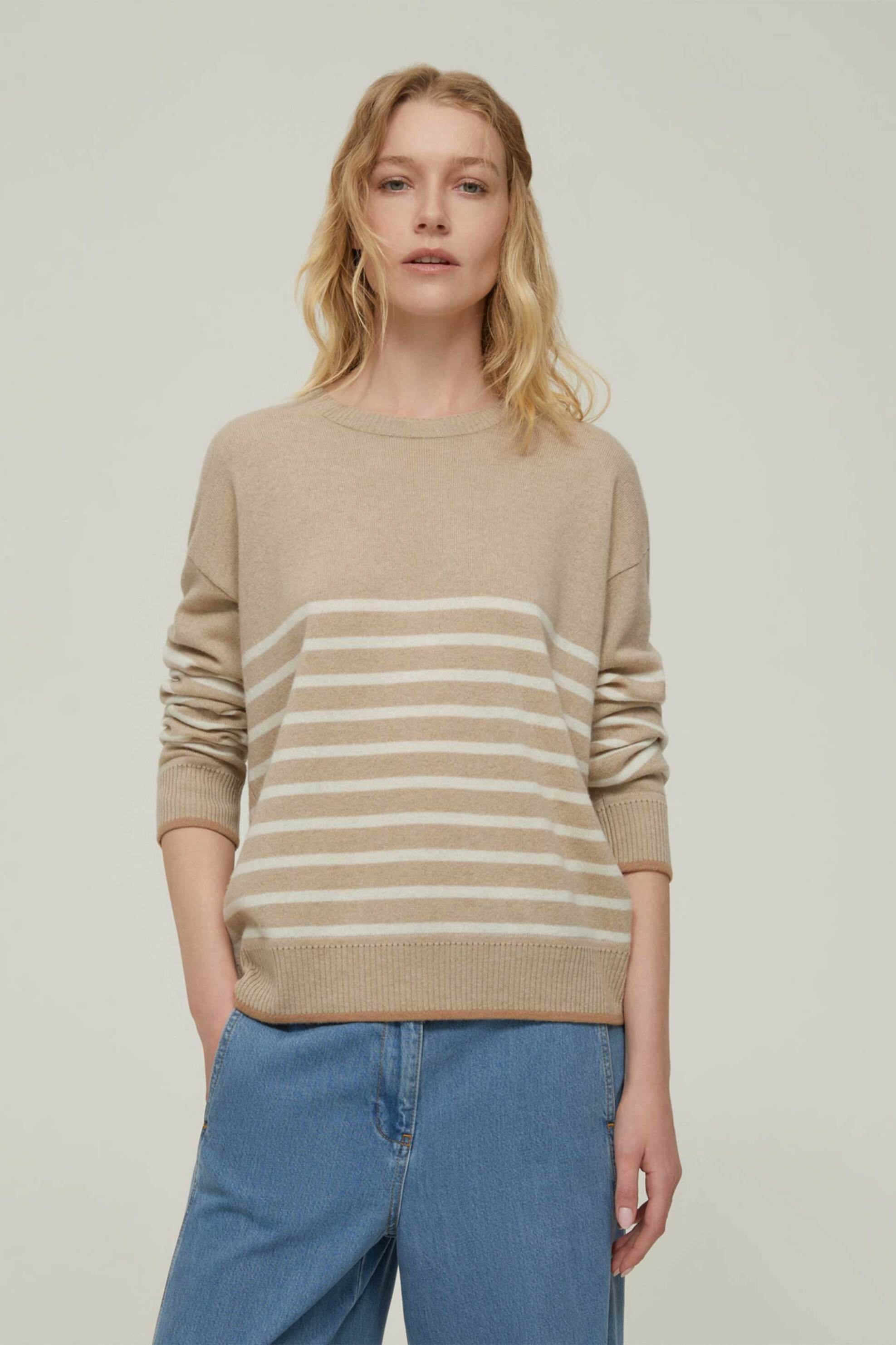 Pennyblack γυναικεία μπλούζα πλεκτή με μαλλί και κασμίρι "Pippo" - 2521366363200 Μπεζ