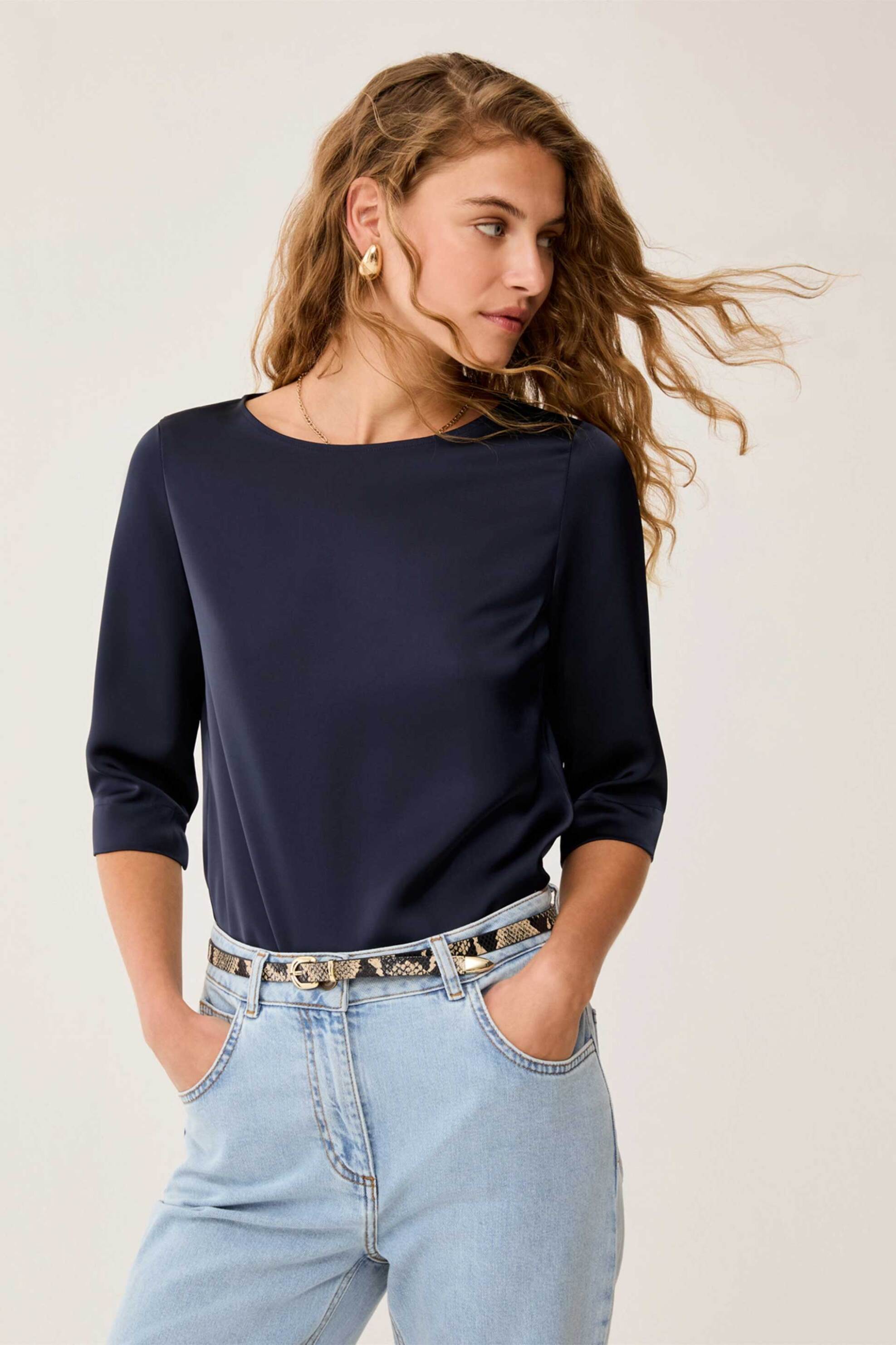 Pennyblack γυναικεία μπλούζα σατέν "Pbpbiacco" - 2611111132200 Μπλε Σκούρο