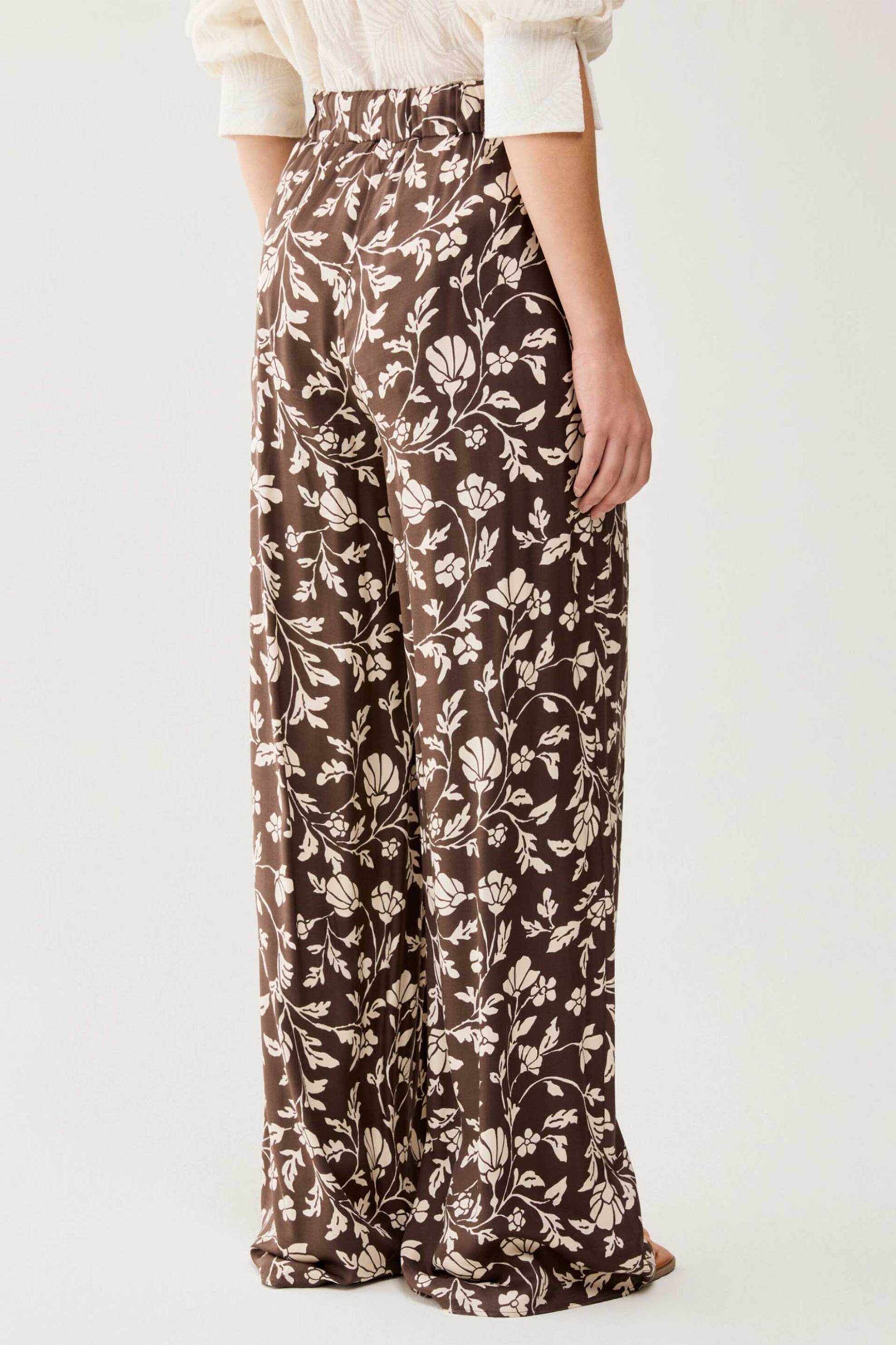 Pennyblack γυναικείο παντελόνι floral print "Pbbutilita" - 2611131113200 Καφέ φωτογραφία