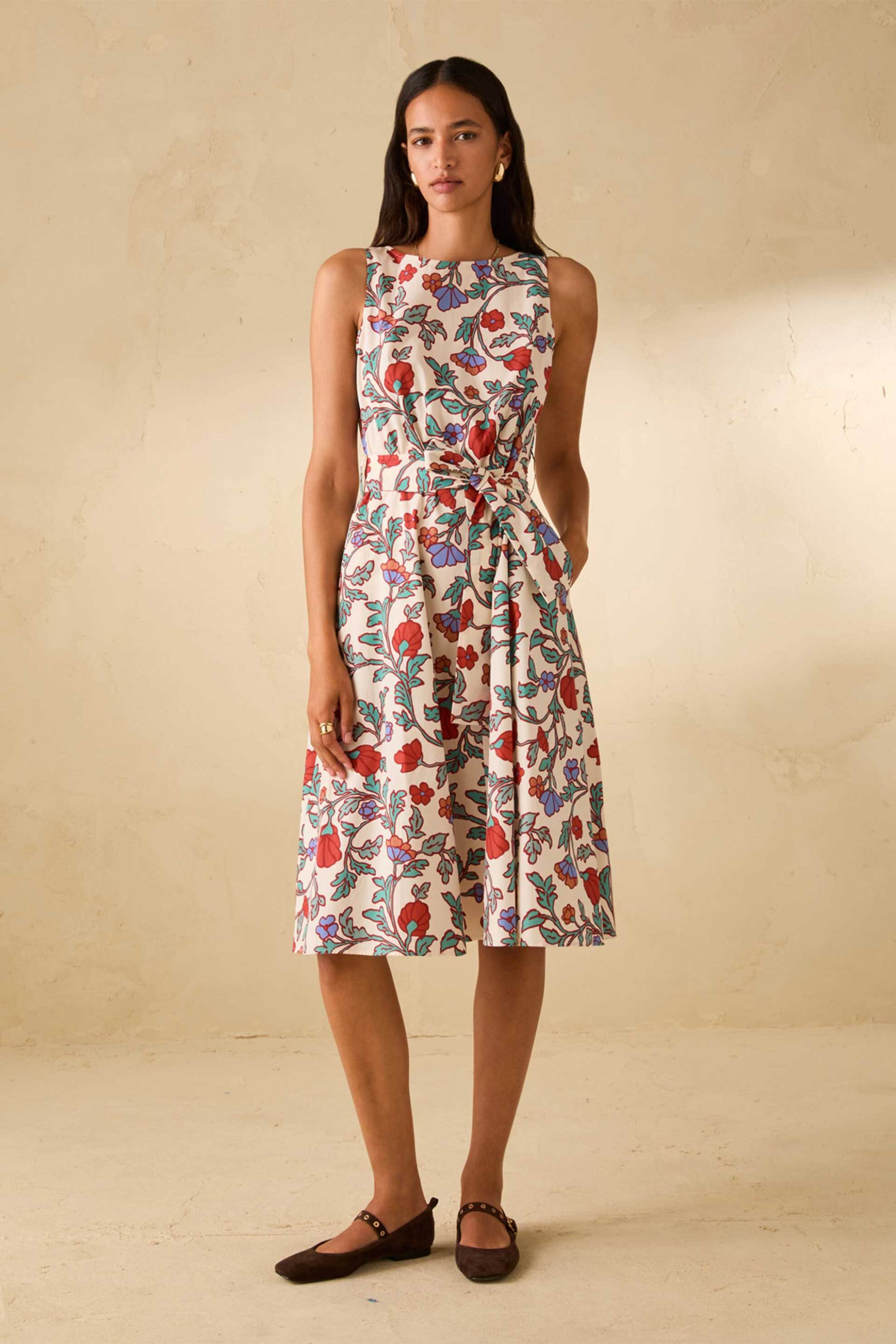 Pennyblack γυναικείο mini φόρεμα με floral print "Pbbemblema" - 2611221203200 Εκρού