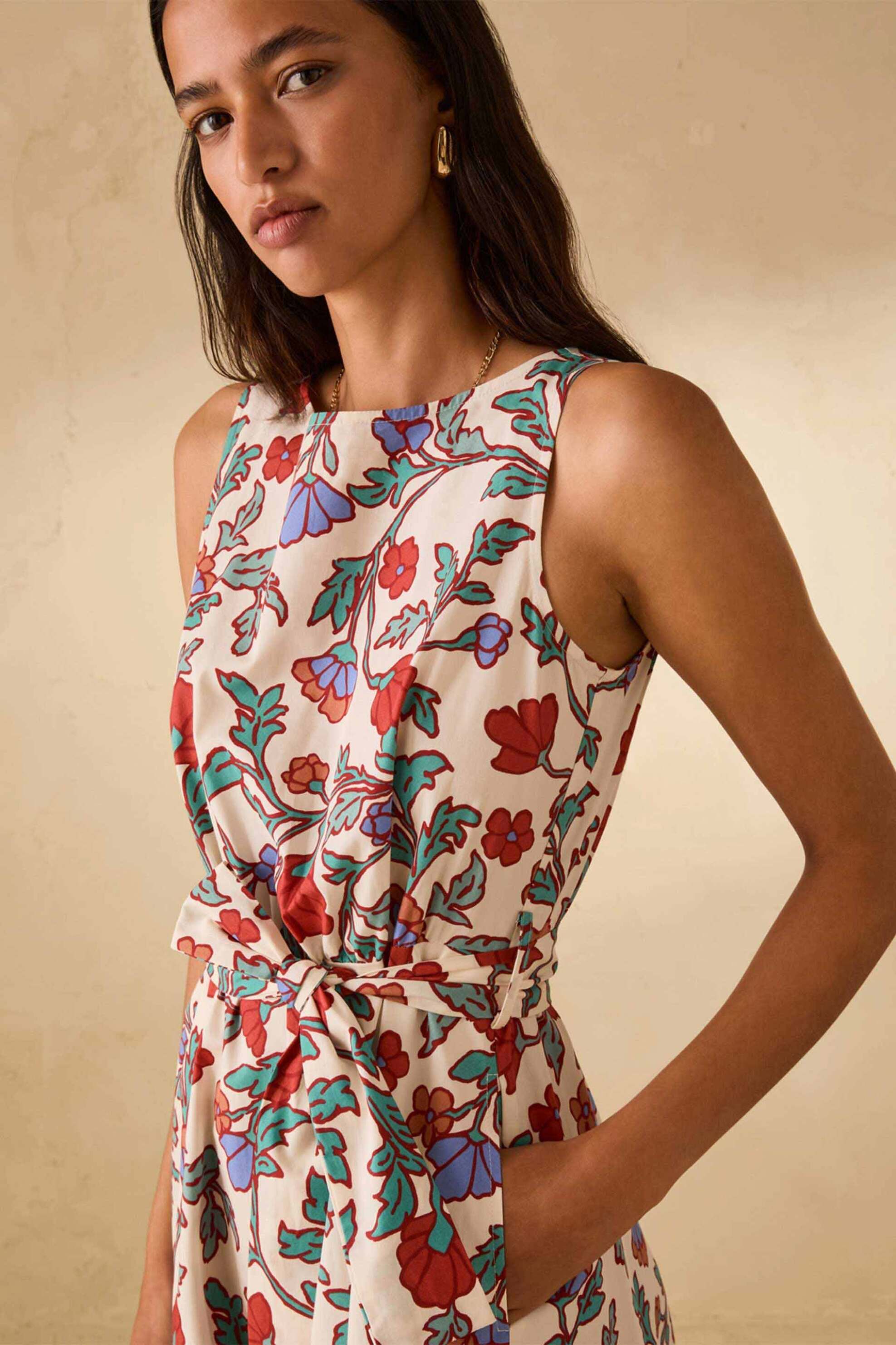 Pennyblack γυναικείο mini φόρεμα με floral print "Pbbemblema" - 2611221203200 Εκρού φωτογραφία