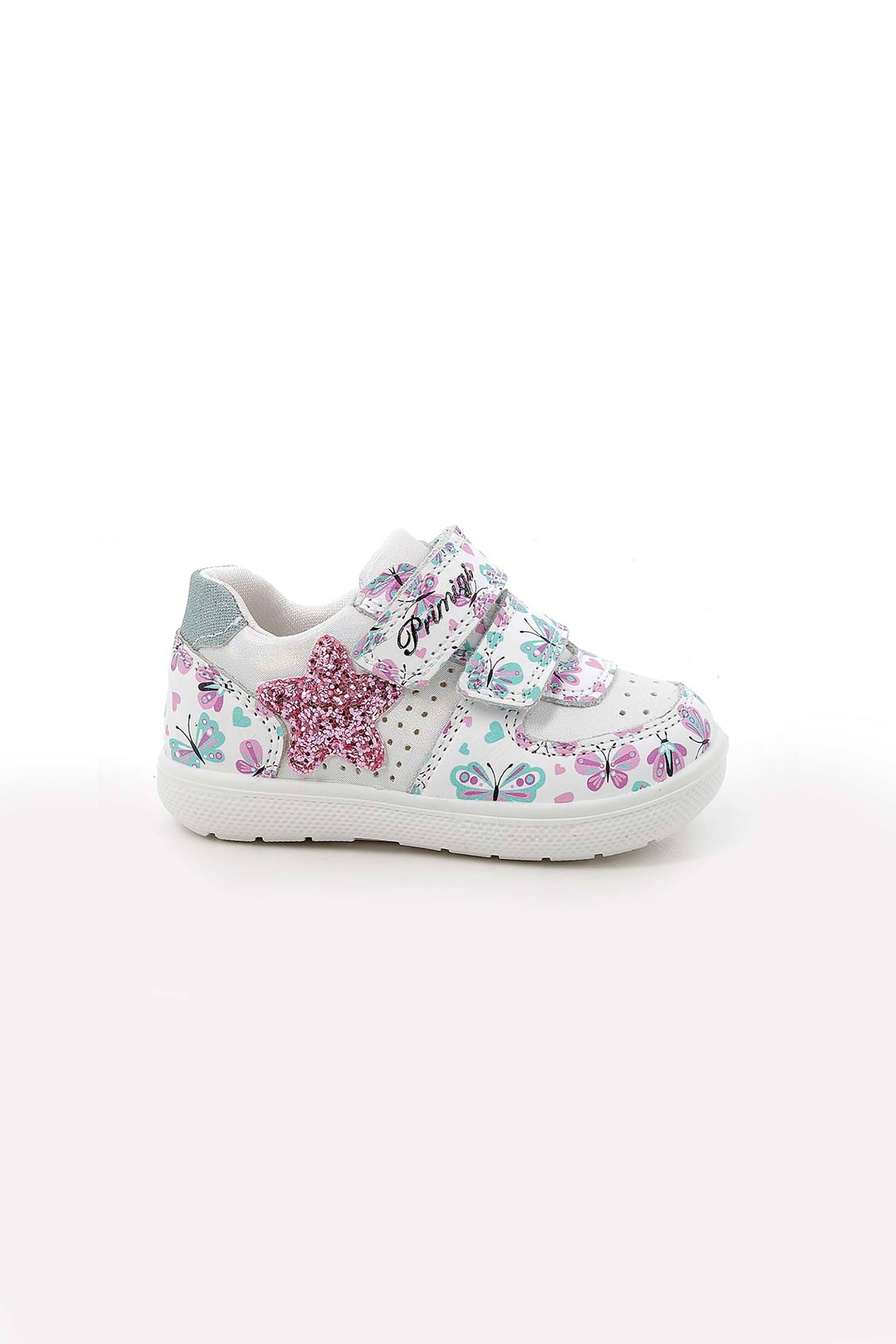 Primigi παιδικά sneakers με print πεταλούδες και glitter (20-24) - 5853200 Λευκό