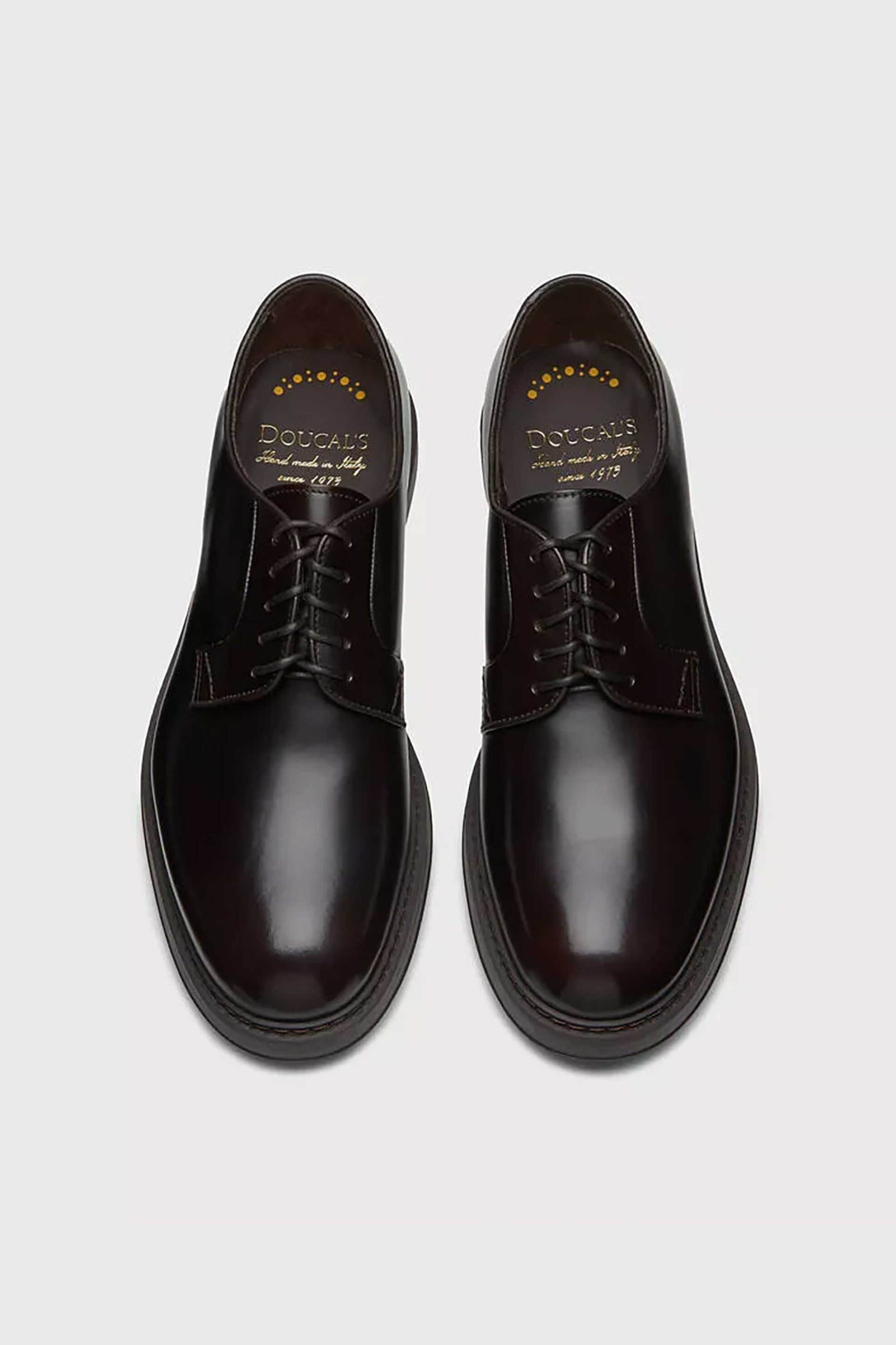 Doucal's ανδρικά δερμάτινα παπούτσια oxford "Derby" - DU1385BRUXUF007TM02 Καφέ φωτογραφία