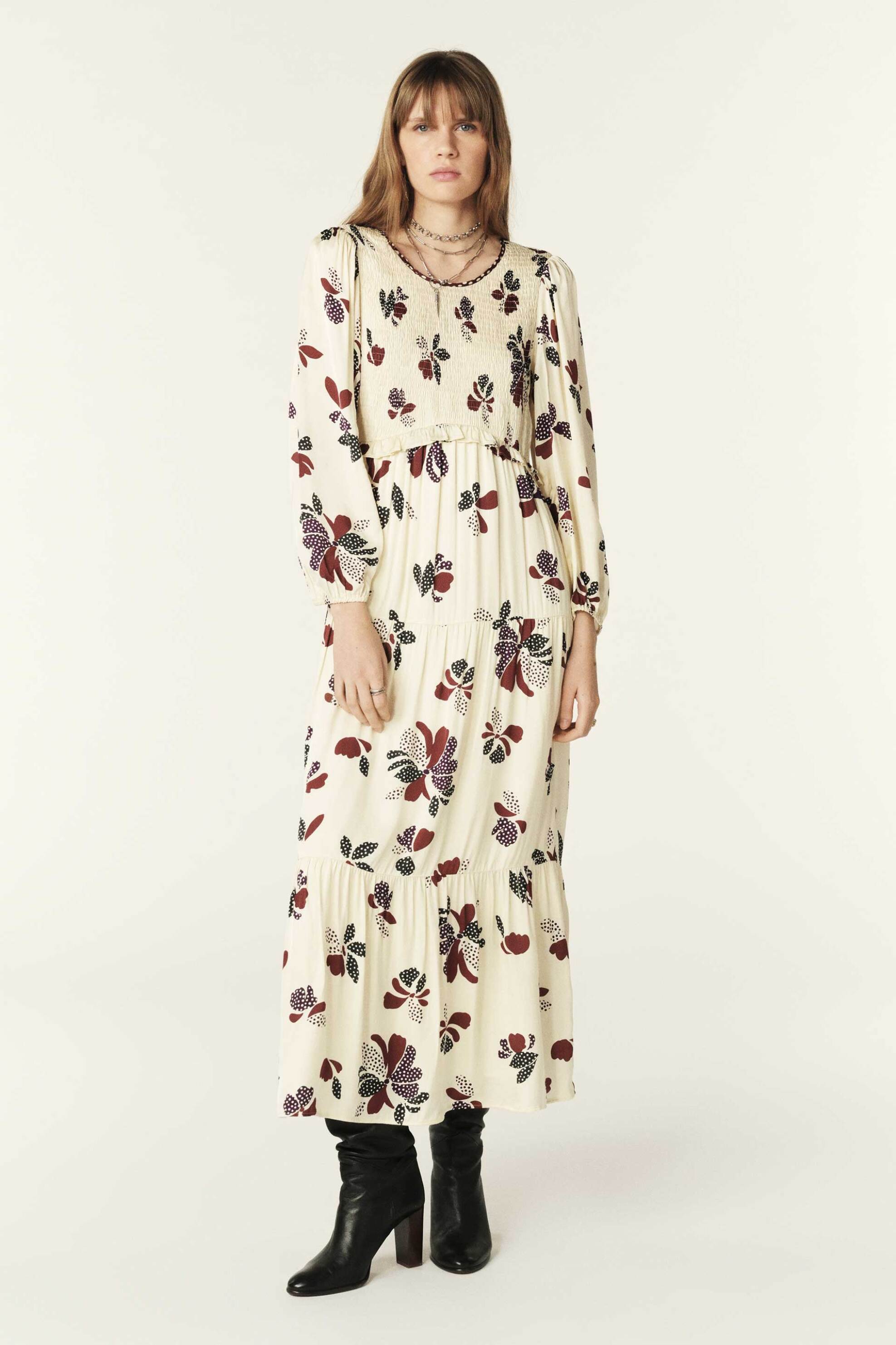 ba&sh γυναικείο φόρεμα midi με εμπριμέ print | 3