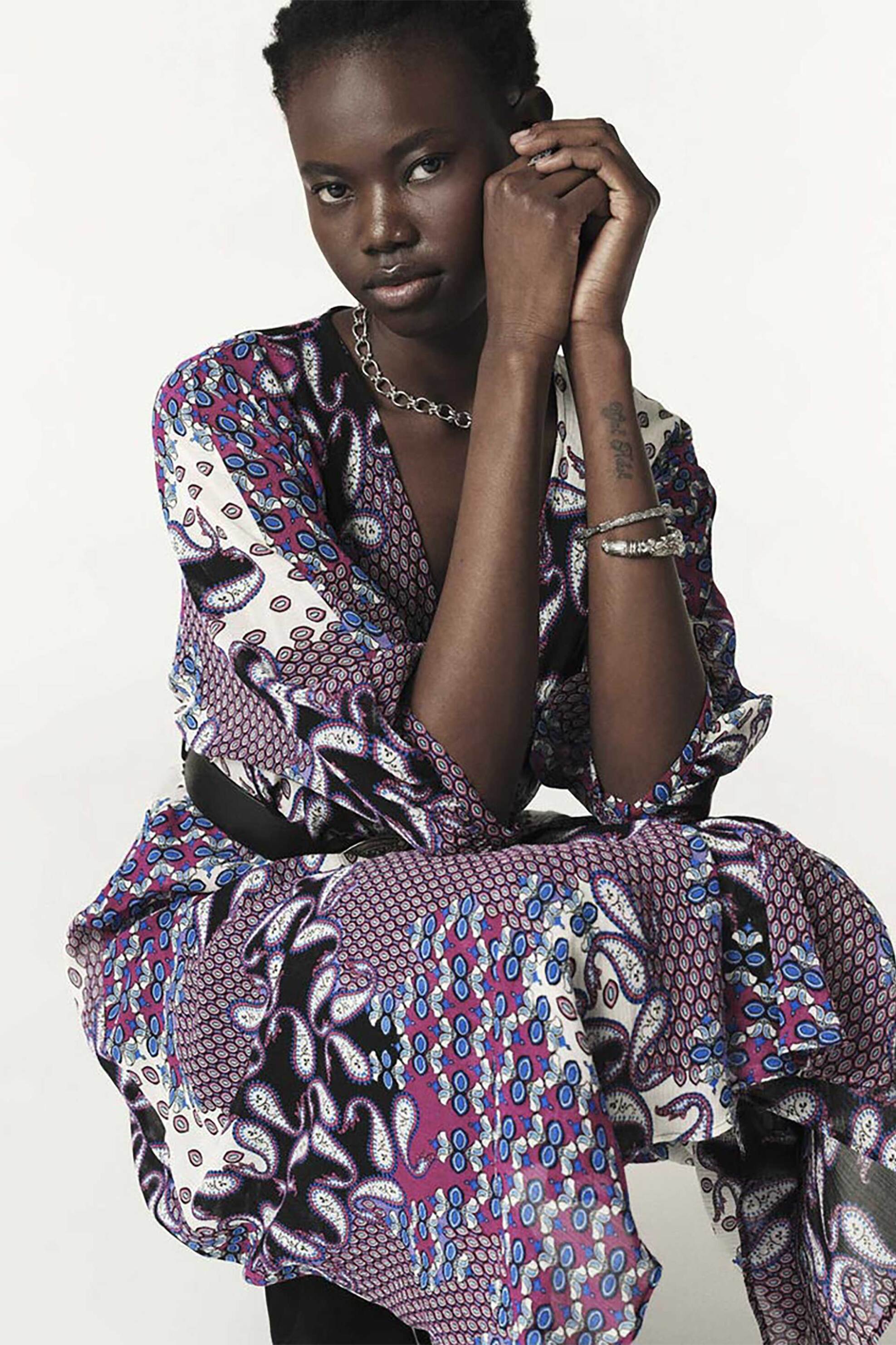 ba&sh γυναικείο midi φόρεμα με floral print "Blake" - 1E24BLAK Μοβ φωτογραφία