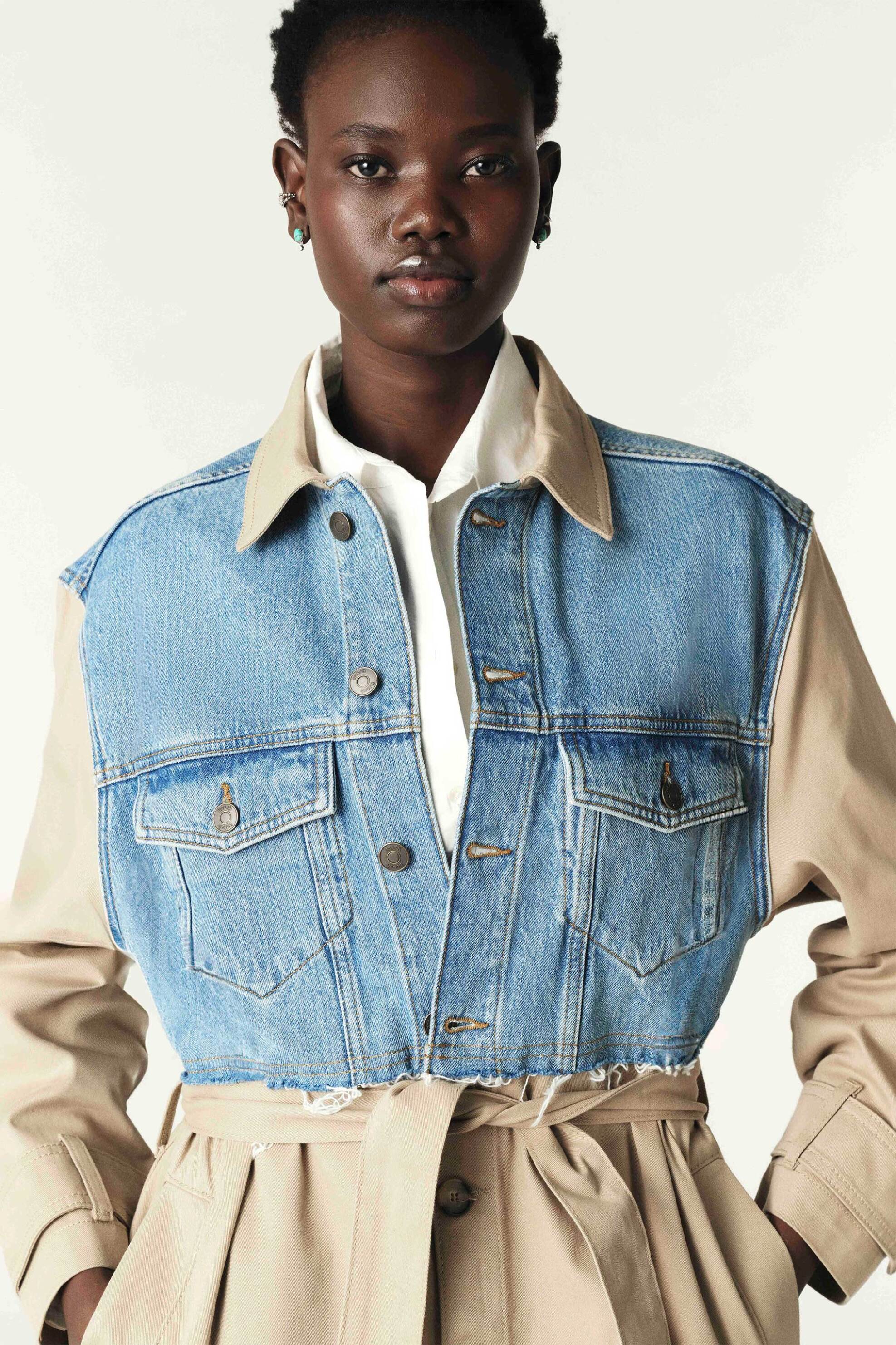 ba&sh γυναικεία καπαρτίνα με denim λεπτομέρεια "Tomy" - 1E24TOMY Μπεζ φωτογραφία