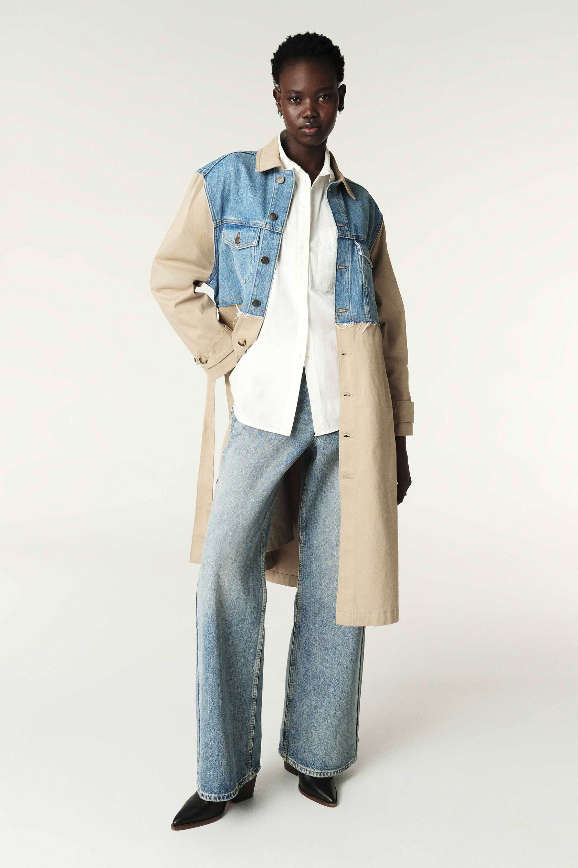 ba&sh γυναικεία καπαρτίνα με denim λεπτομέρεια "Tomy" - 1E24TOMY Μπεζ φωτογραφία