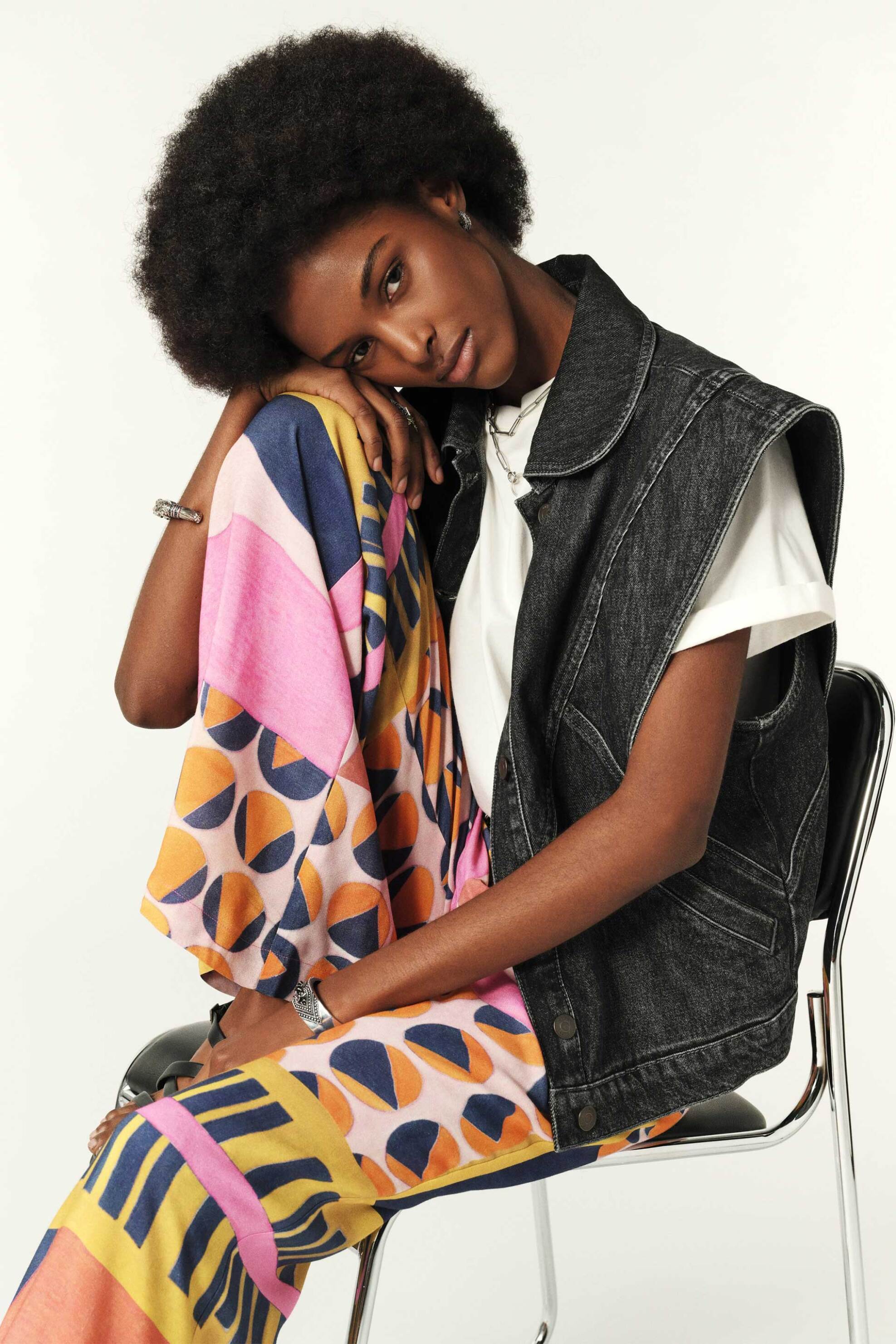 ba&sh γυναικείο παντελόνι εμπριμέ "Mallory" - 1E24MALL Ροζ φωτογραφία