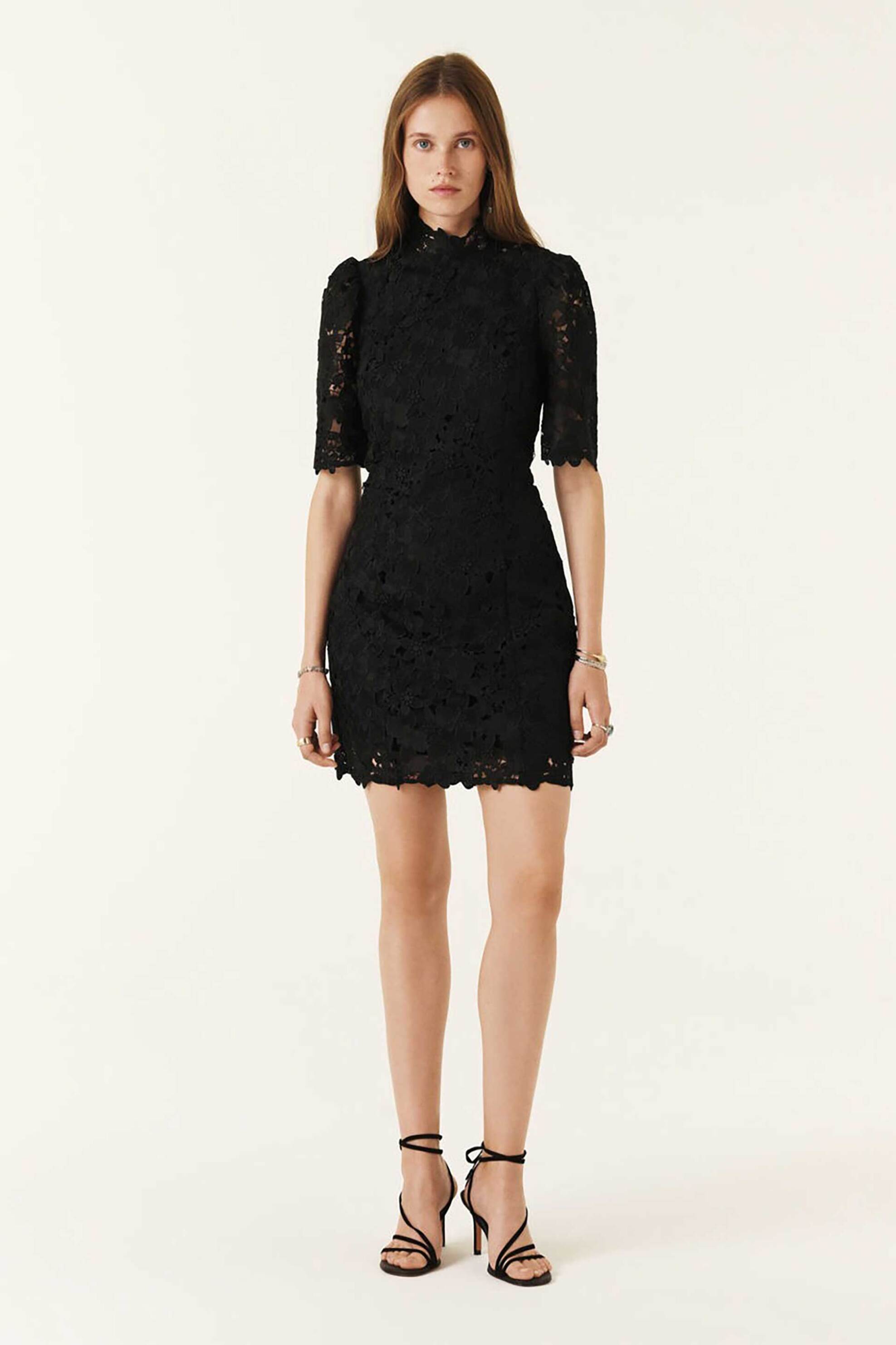 BA&SH ba&sh γυναικείο mini φόρεμα δαντέλα - 1H24PAVE Μαύρο