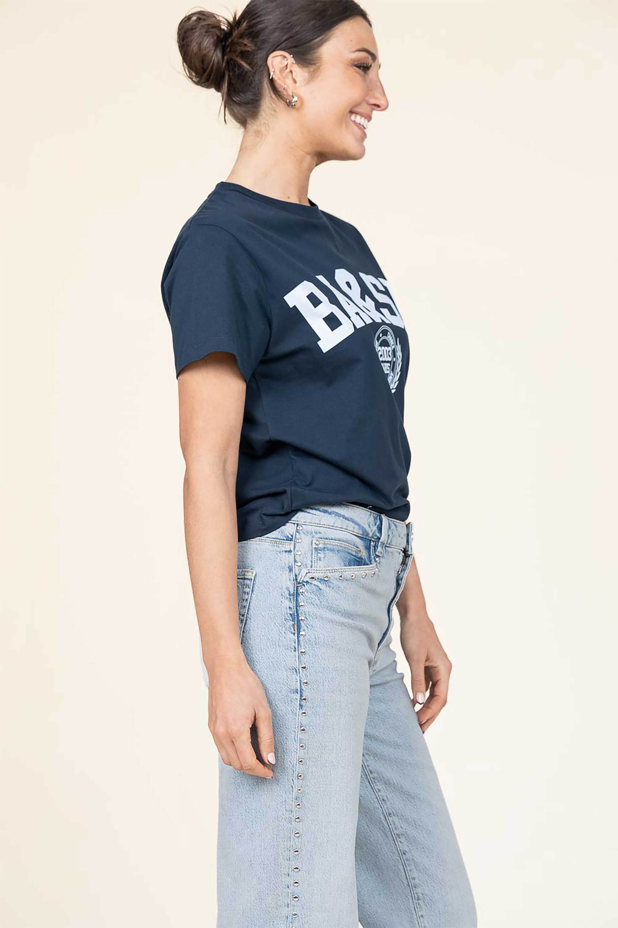 BA&SH ba&sh γυναικείο T-shirt με letter print "Ioni" - 1E25IONI Μπλε - 2
