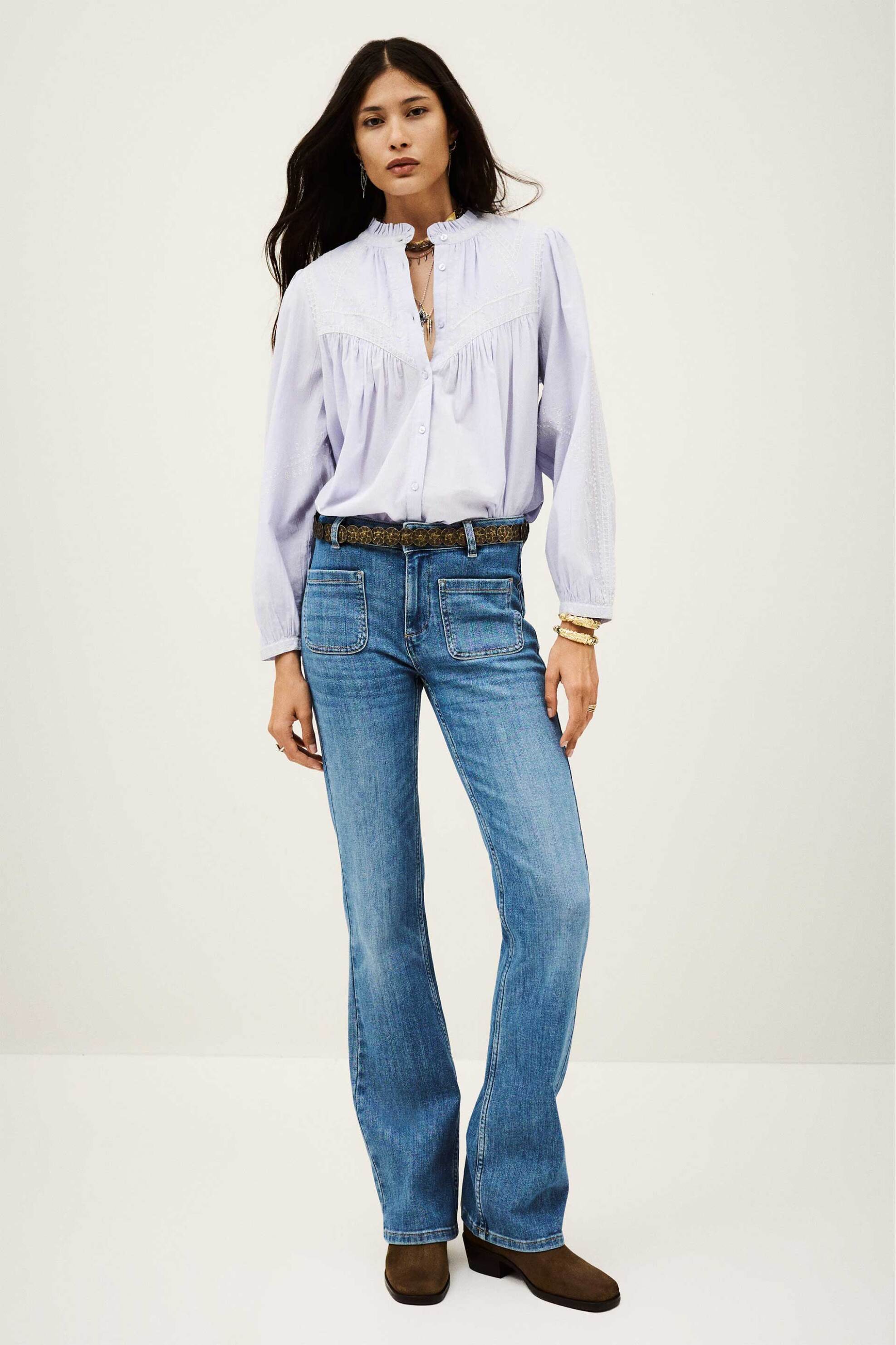 BA&SH ba&sh γυναικείο τζιν παντελόνι Straight Fit "Ross" - 1H25ROSS Denim Blue