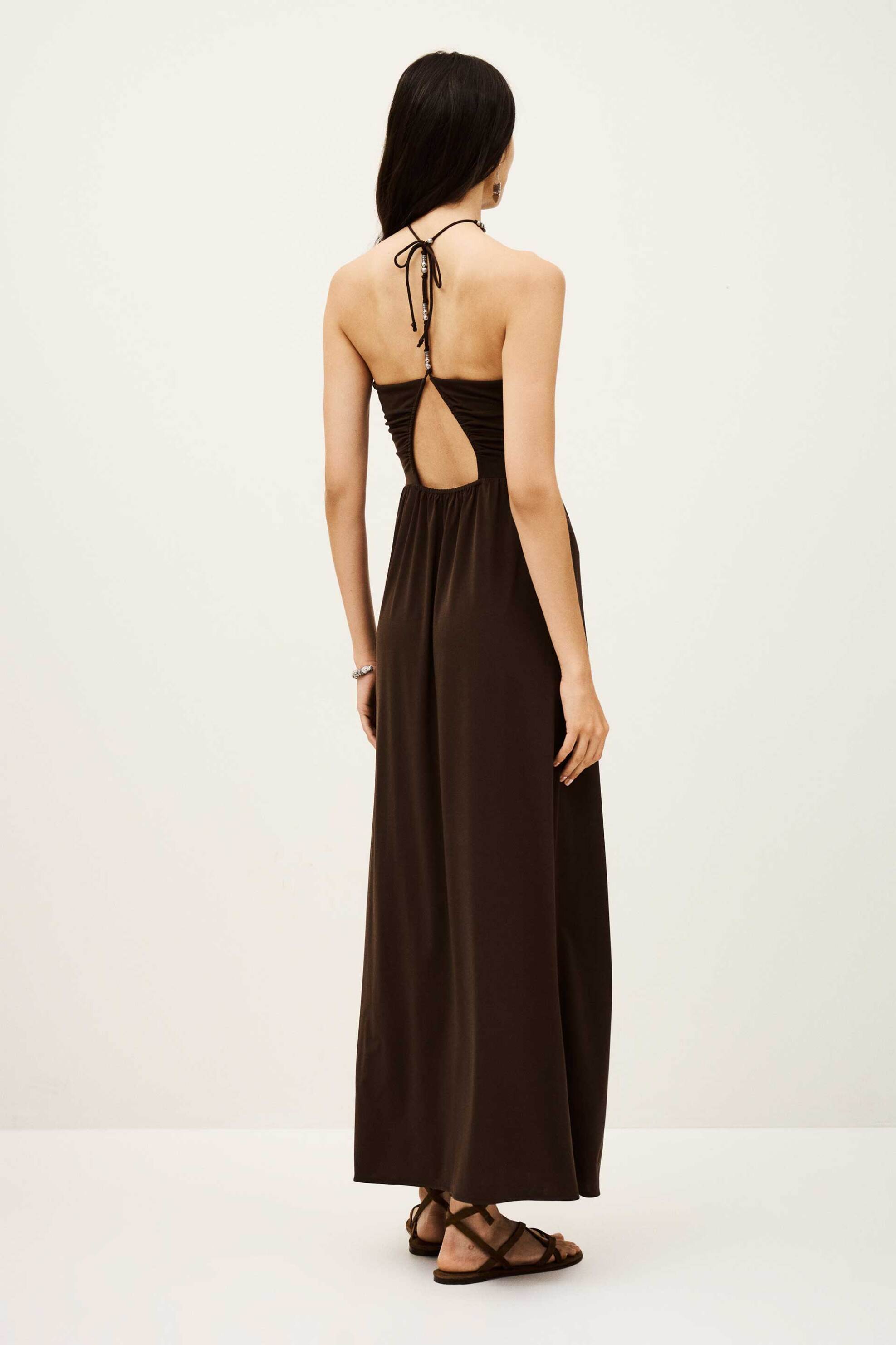 ba&sh γυναικείο maxi φόρεμα με μεταλλικές λεπτομέρειες "Jea" - 1H25JEA Καφέ φωτογραφία