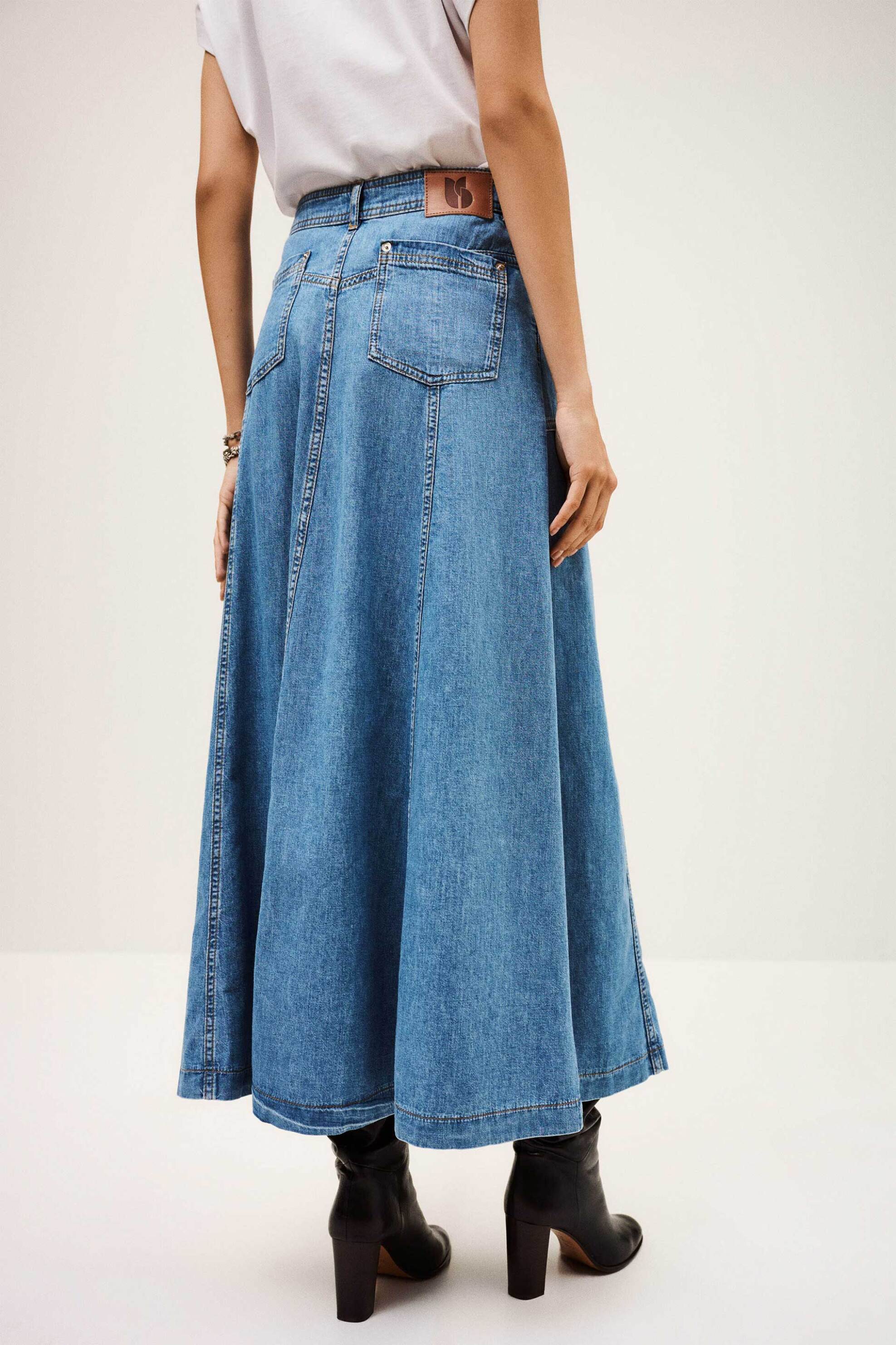 ba&sh γυναικεία maxi φούστα denim με κουμπιά "Laddie" - 1H25LADD Denim Blue φωτογραφία