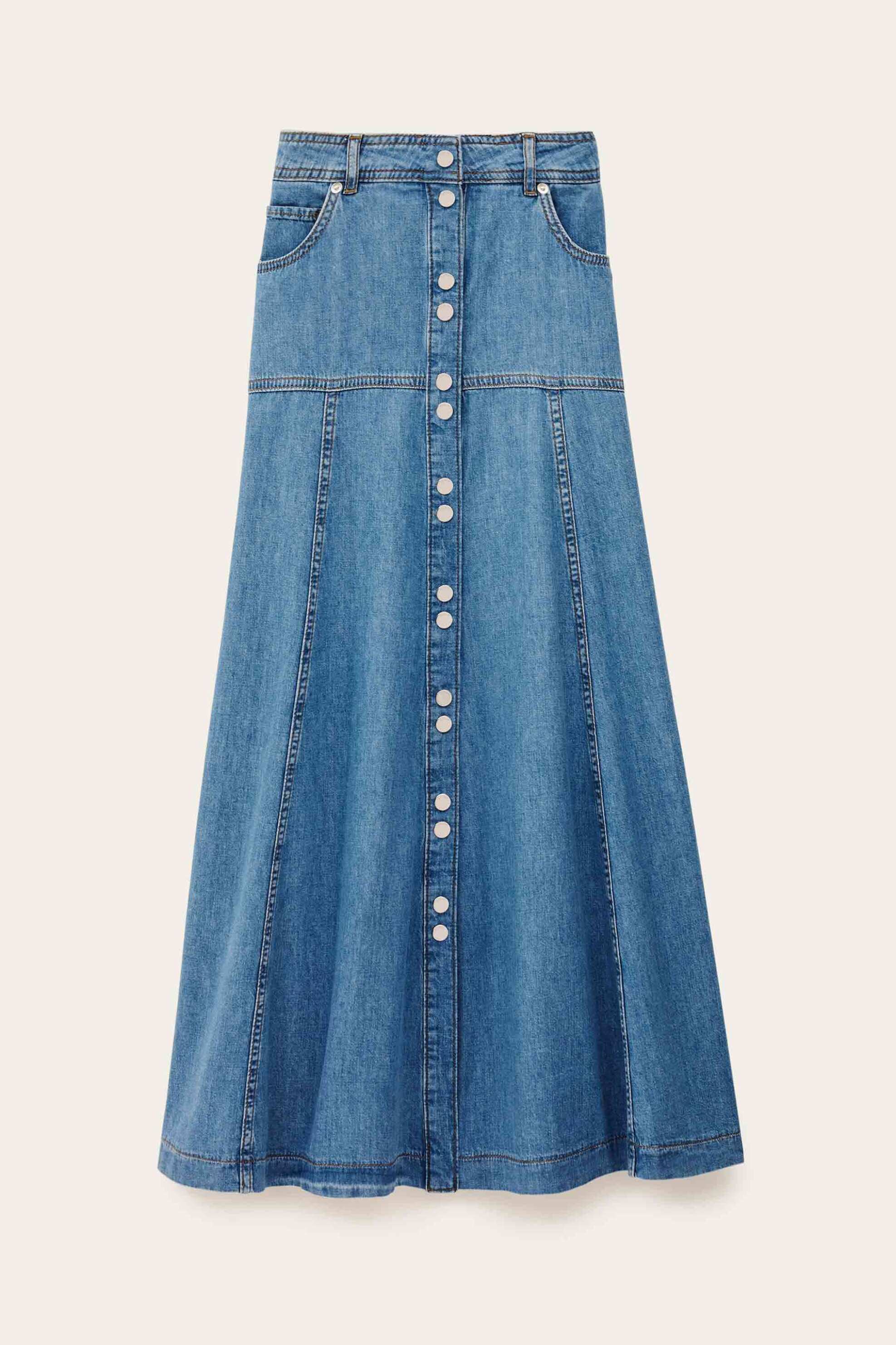 ba&sh γυναικεία maxi φούστα denim με κουμπιά "Laddie" - 1H25LADD Denim Blue φωτογραφία