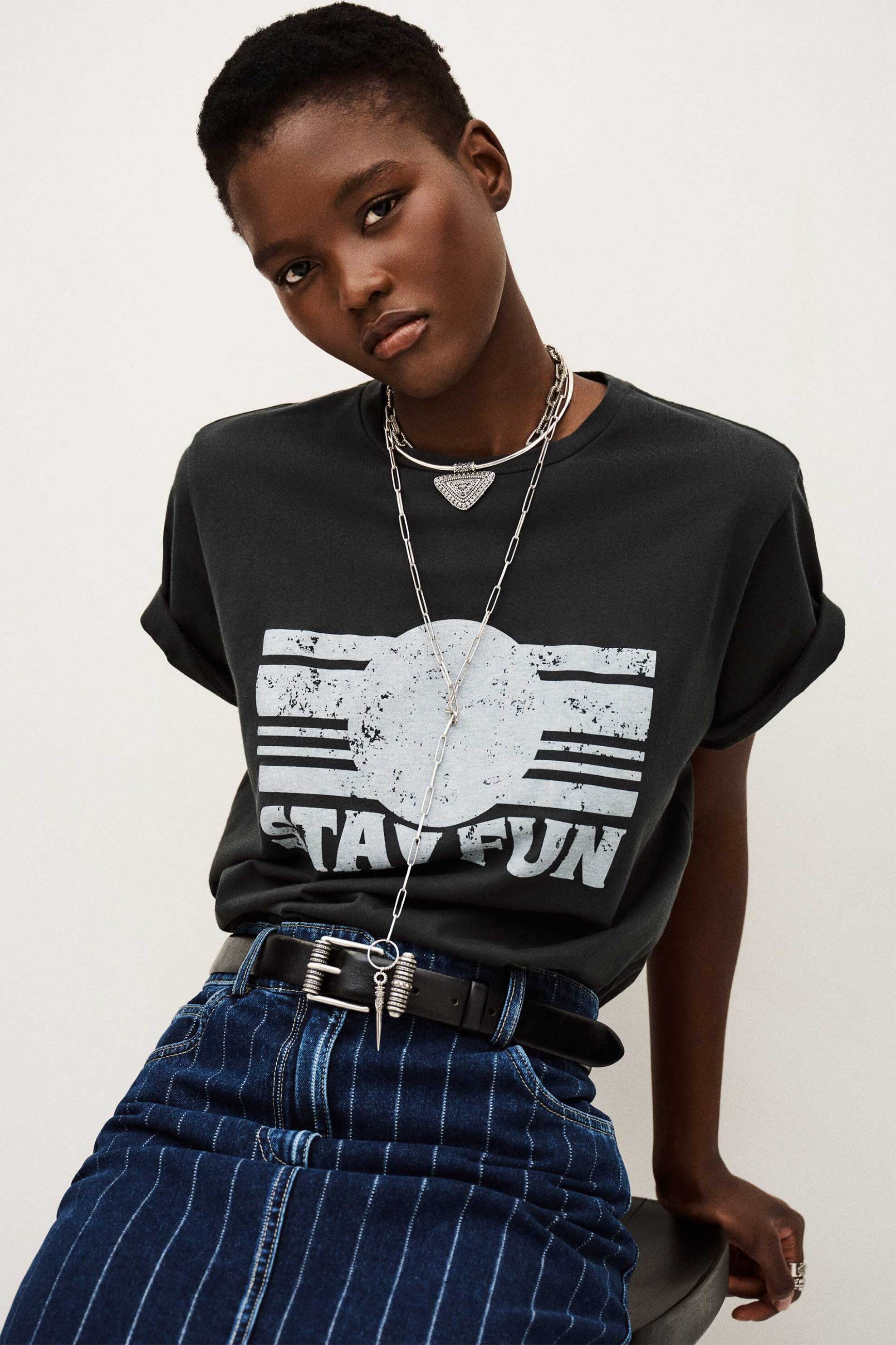 ba&sh γυναικείο T-shirt με letter print "Reese" - 1H25REES Μαύρο φωτογραφία