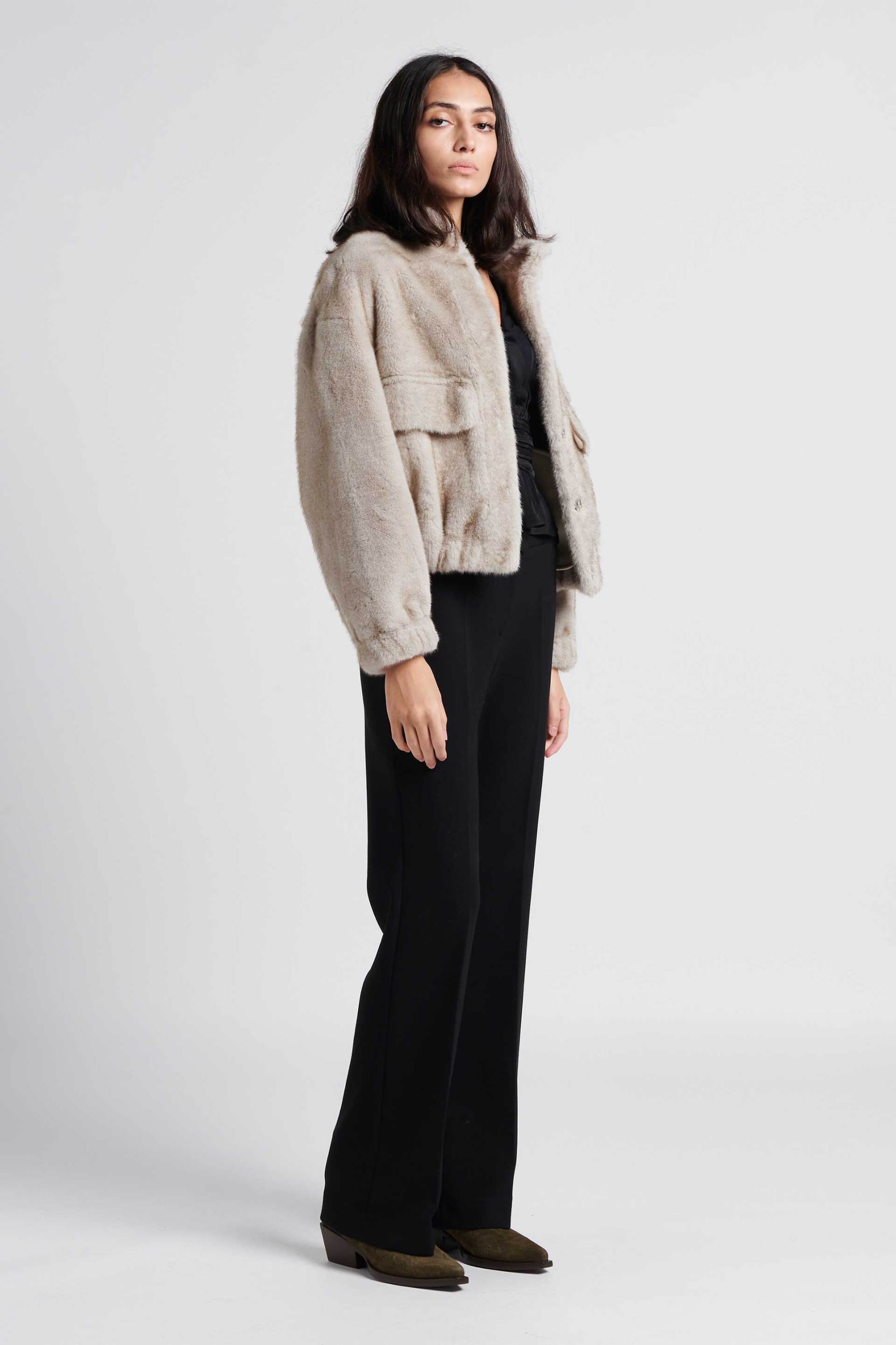 ba&sh γυναικείο jacket από faux γούνα "Paros" - 1H23PARO Γκρι φωτογραφία