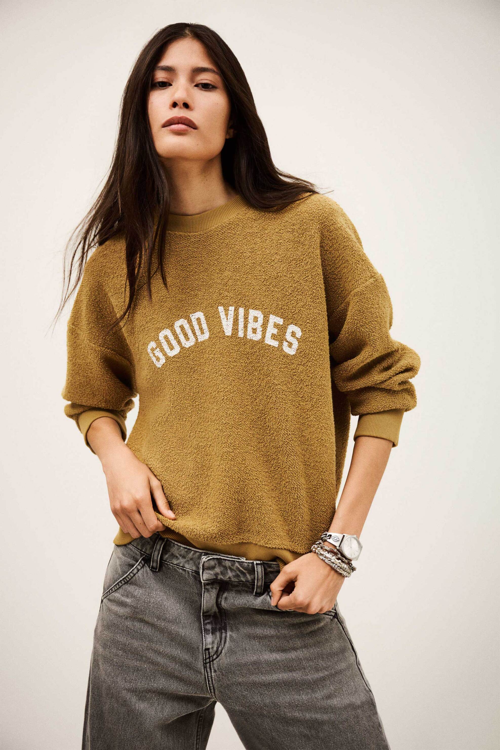 ba&sh γυναικεία μπλούζα φούτερ με letter print "Rob"