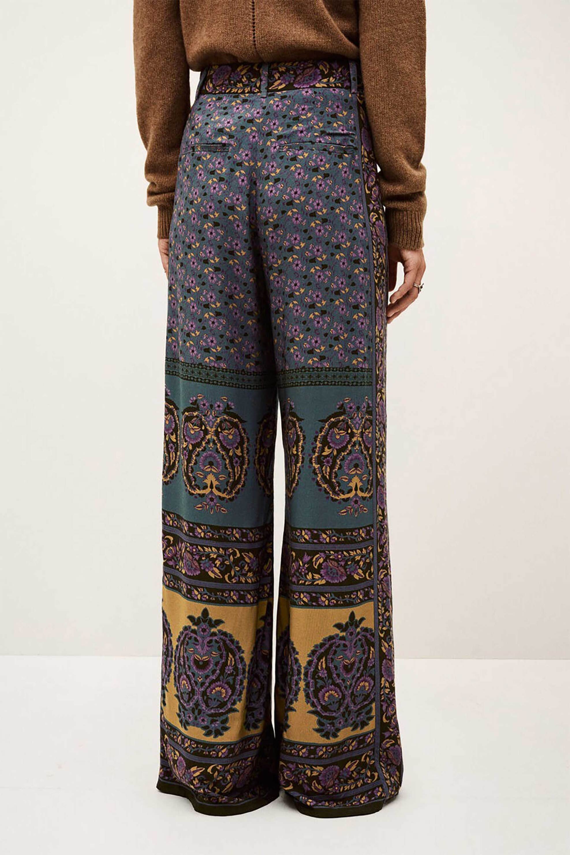 ba&sh γυναικείο παντελόνι εμπριμέ ψηλόμεσο "Brany" - 1H25BRAN Πετρόλ φωτογραφία