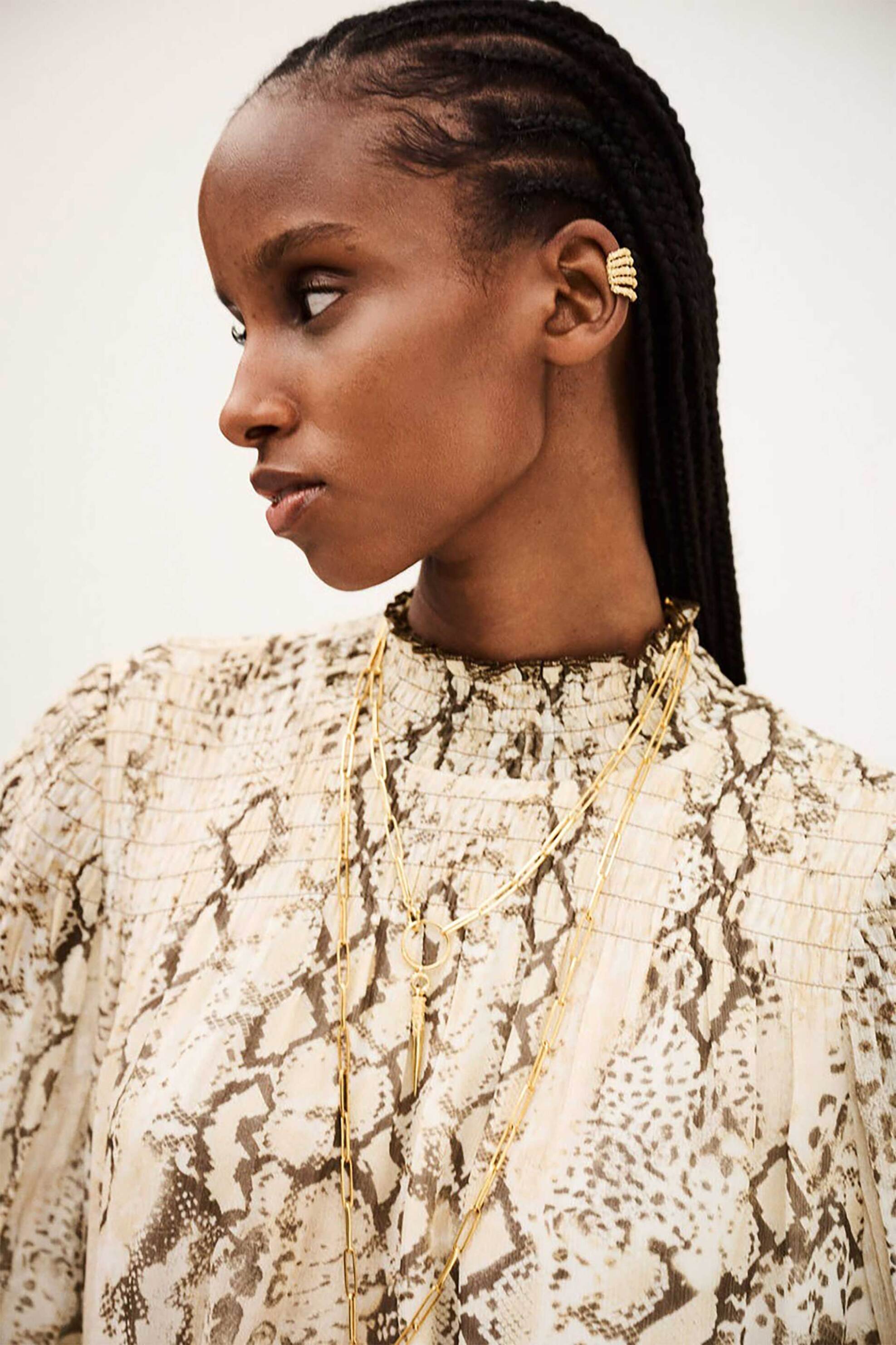 ba&sh γυναικεία μπλούζα με all-over snake print "Shamy" - 1H25SHAM Εκρού φωτογραφία