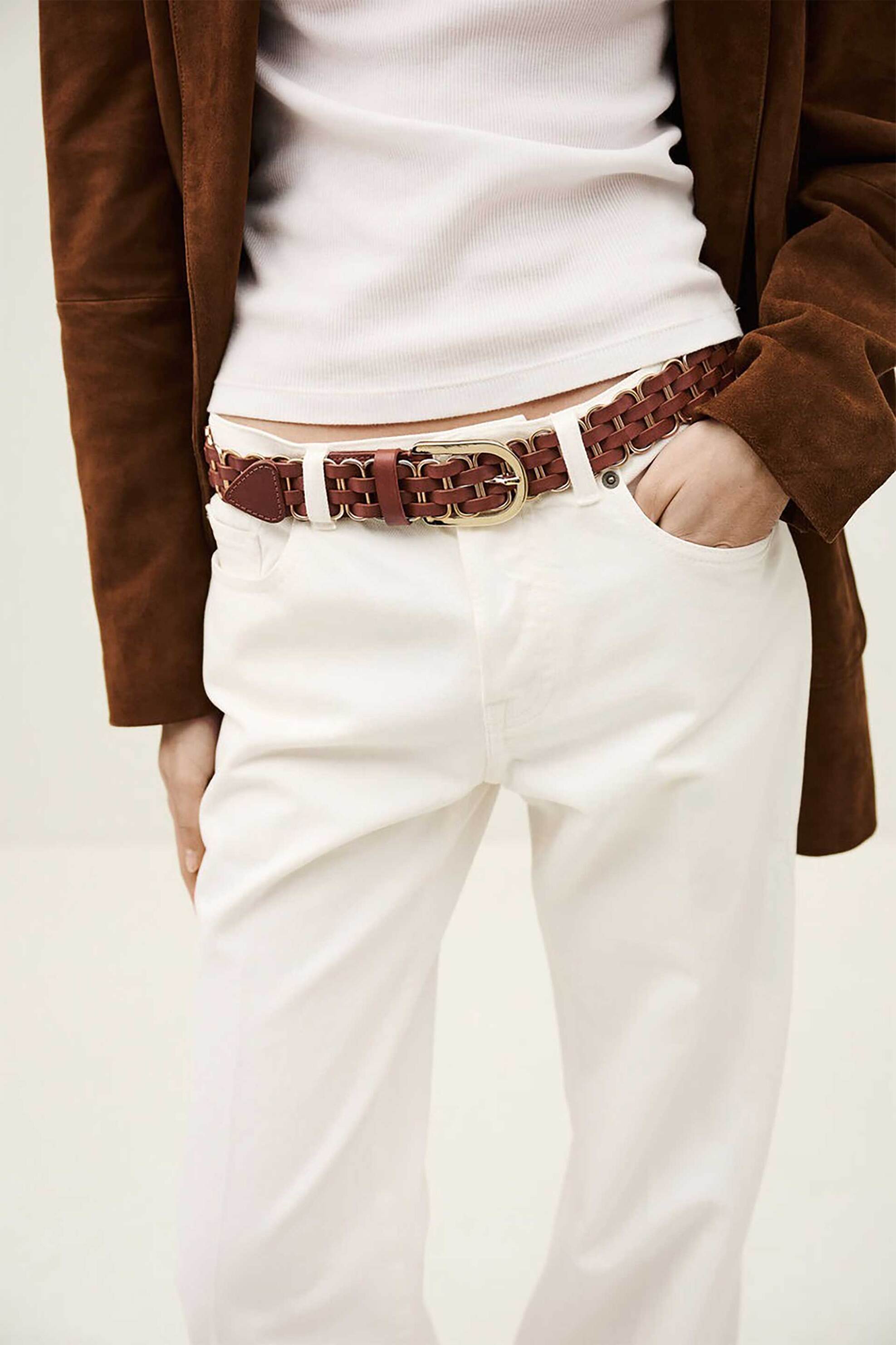 ba&sh γυναικεία δερμάτινη ζώνη με πλεκτό σχέδιο "Beck" - 2E26BECK Ταμπά φωτογραφία