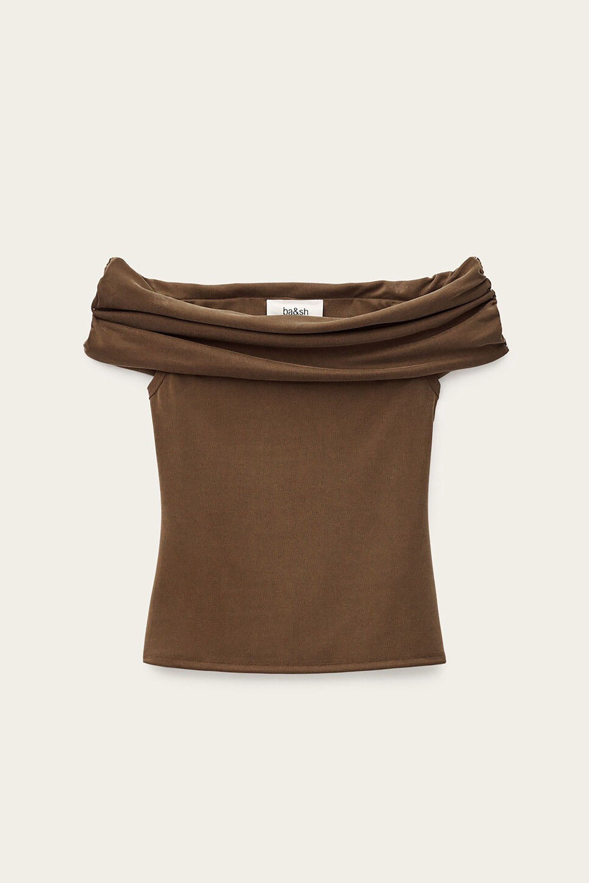 Ba Sh Γυναικείο Τοπ με Off-Shoulder Σχέδιο Bene - 1E26Bene Καφέ