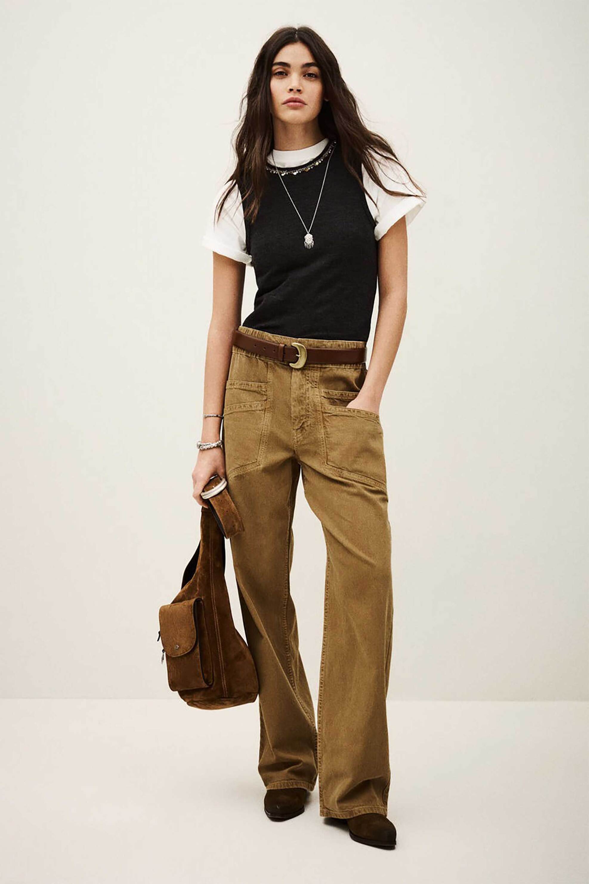 ba&sh γυναικείο παντελόνι Wide Leg "Fima" - 1E26FIMA Ταμπά