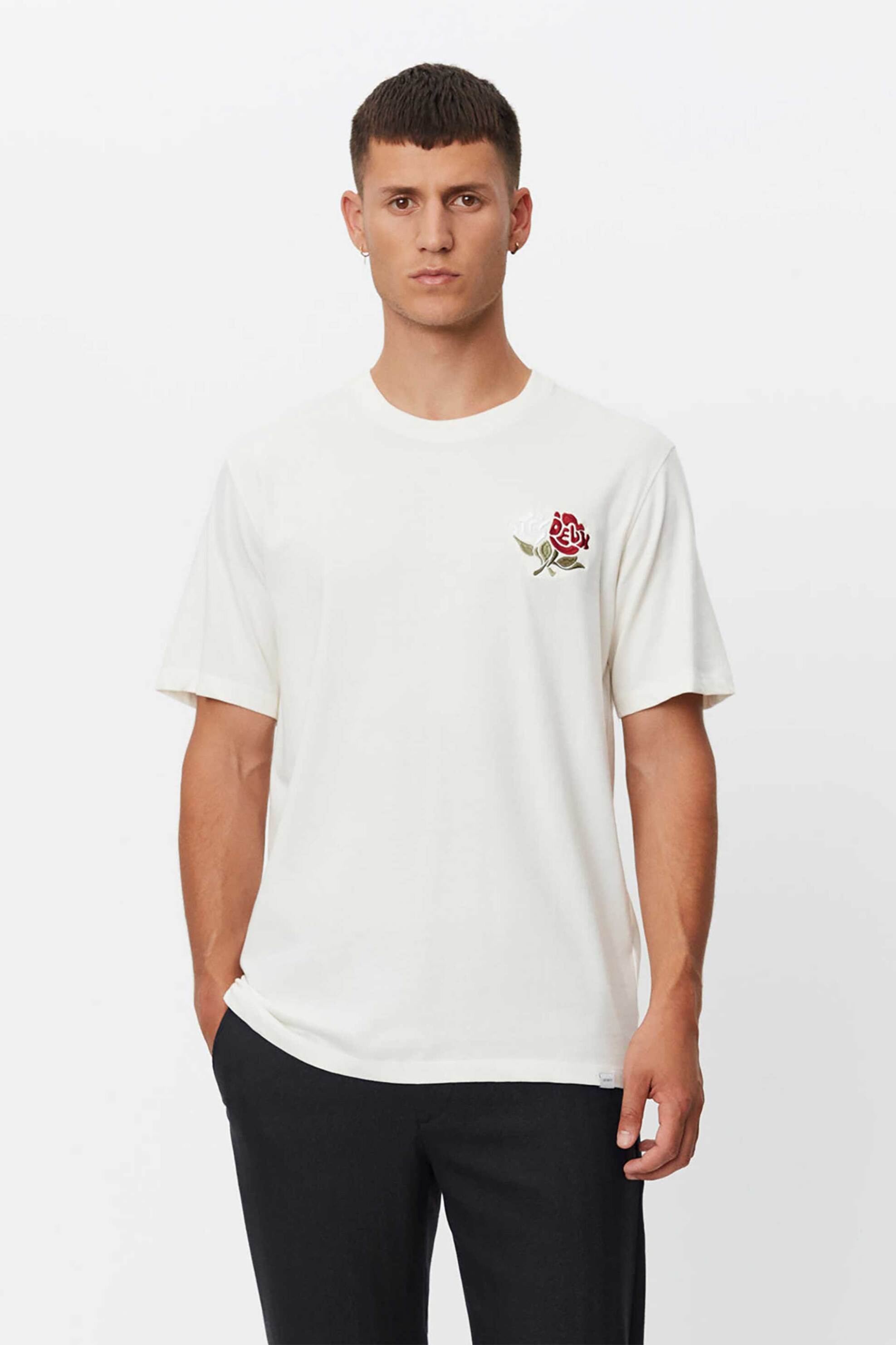 Ανδρική Μόδα > Ανδρικά Ρούχα > Ανδρικές Μπλούζες > Ανδρικά T-Shirts Les Deux ανδρικό T-shirt Regular Fit "Felipe" - LDM101157 Λευκό
