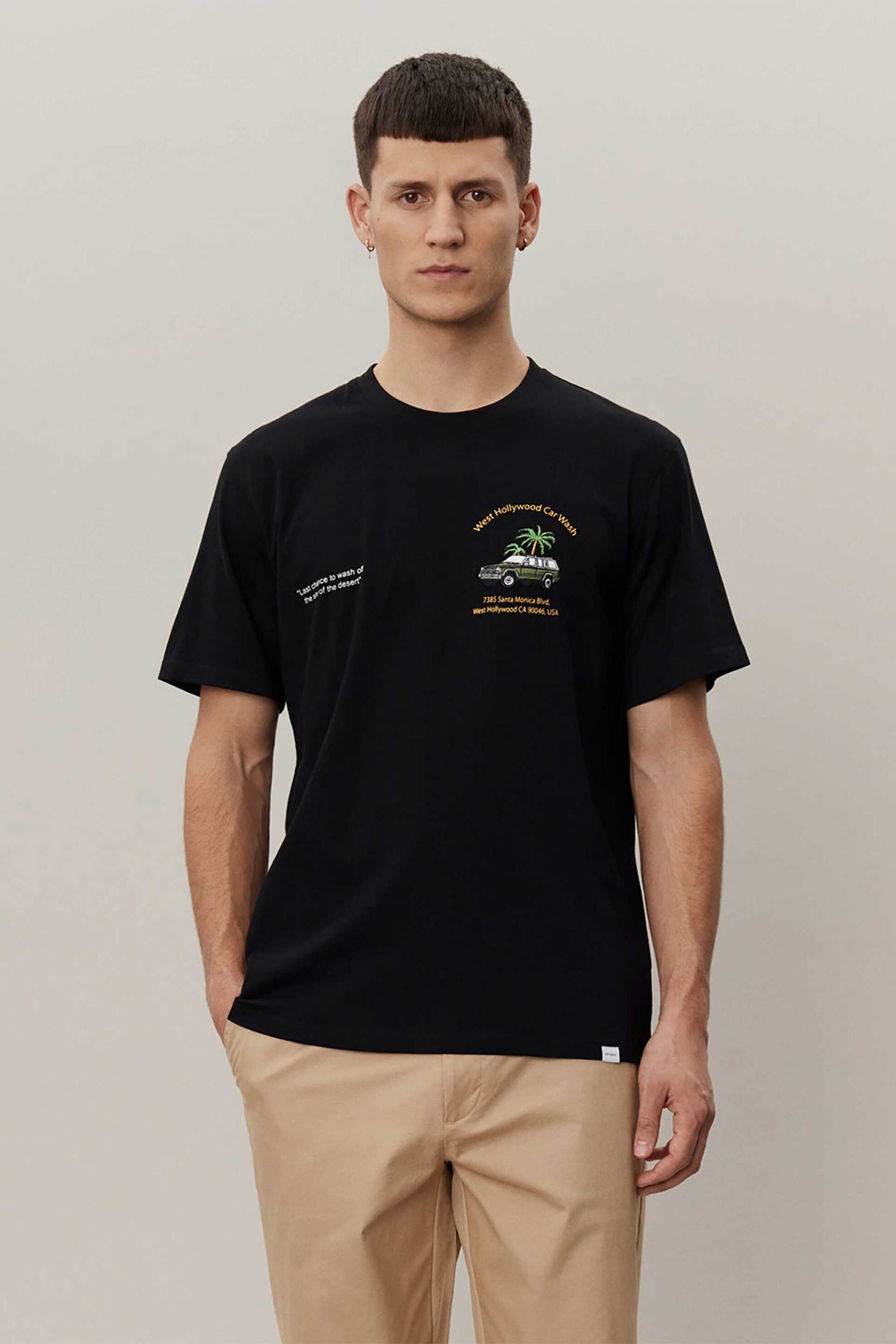 Ανδρική Μόδα > Ανδρικά Ρούχα > Ανδρικές Μπλούζες > Ανδρικά T-Shirts Les Deux ανδρικό T-shirt Regular Fit "Car Wash" - LDM101167 Μαύρο