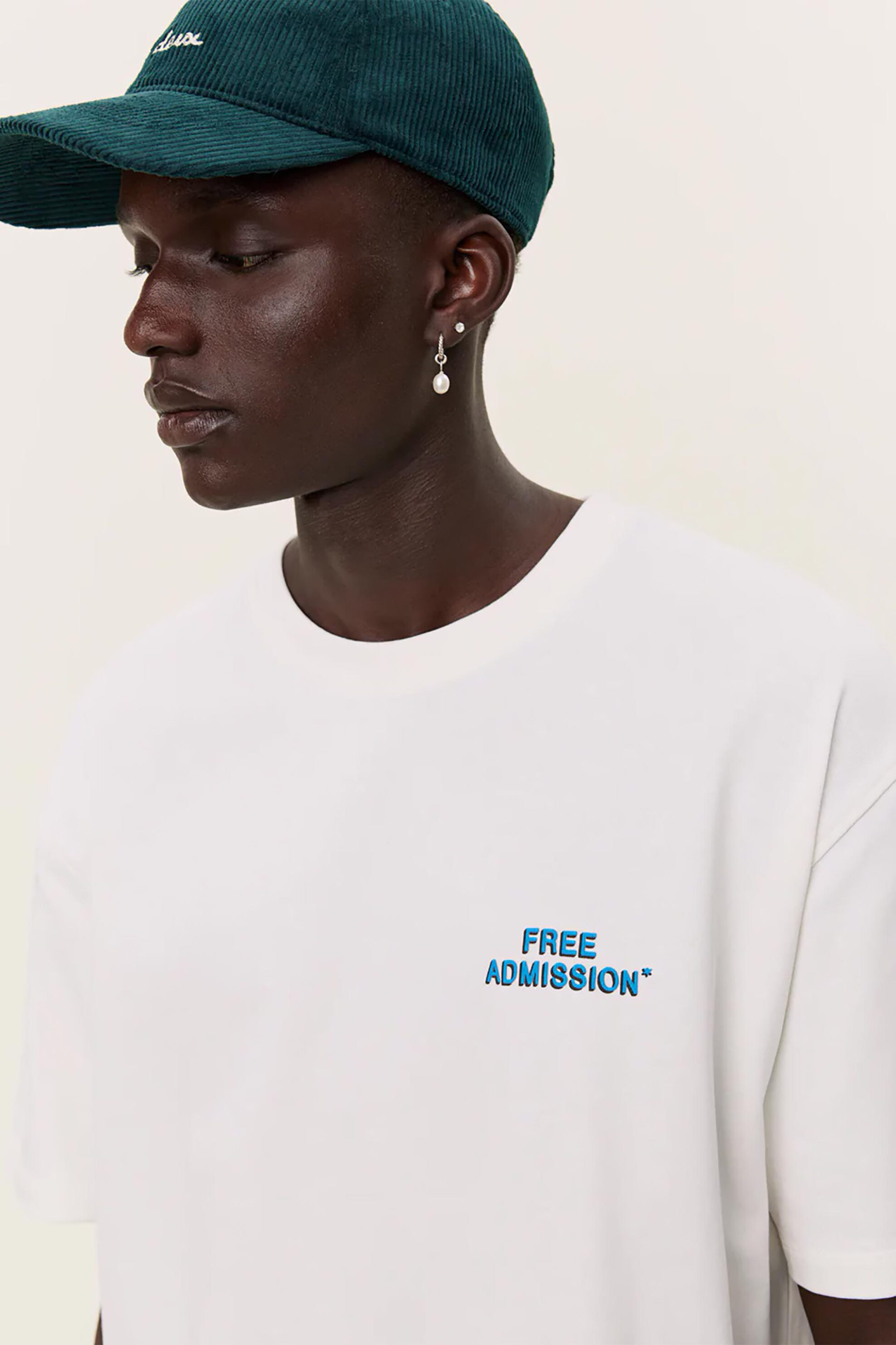 Les Deux ανδρικό T-shirt με lettering Loose Fit "Late Night Service" - LDM101197 Εκρού φωτογραφία