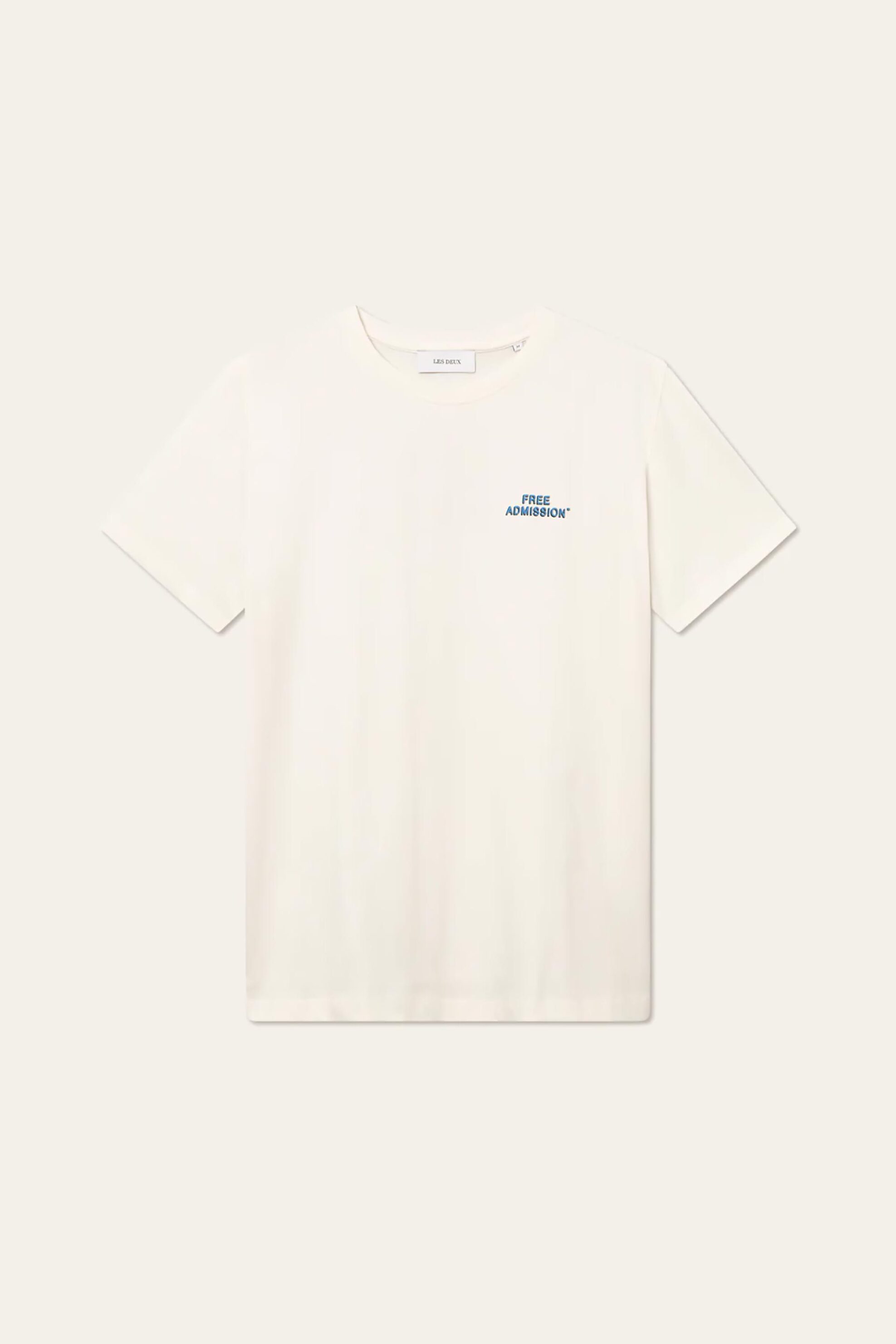 Les Deux ανδρικό T-shirt με lettering Loose Fit "Late Night Service" - LDM101197 Εκρού φωτογραφία