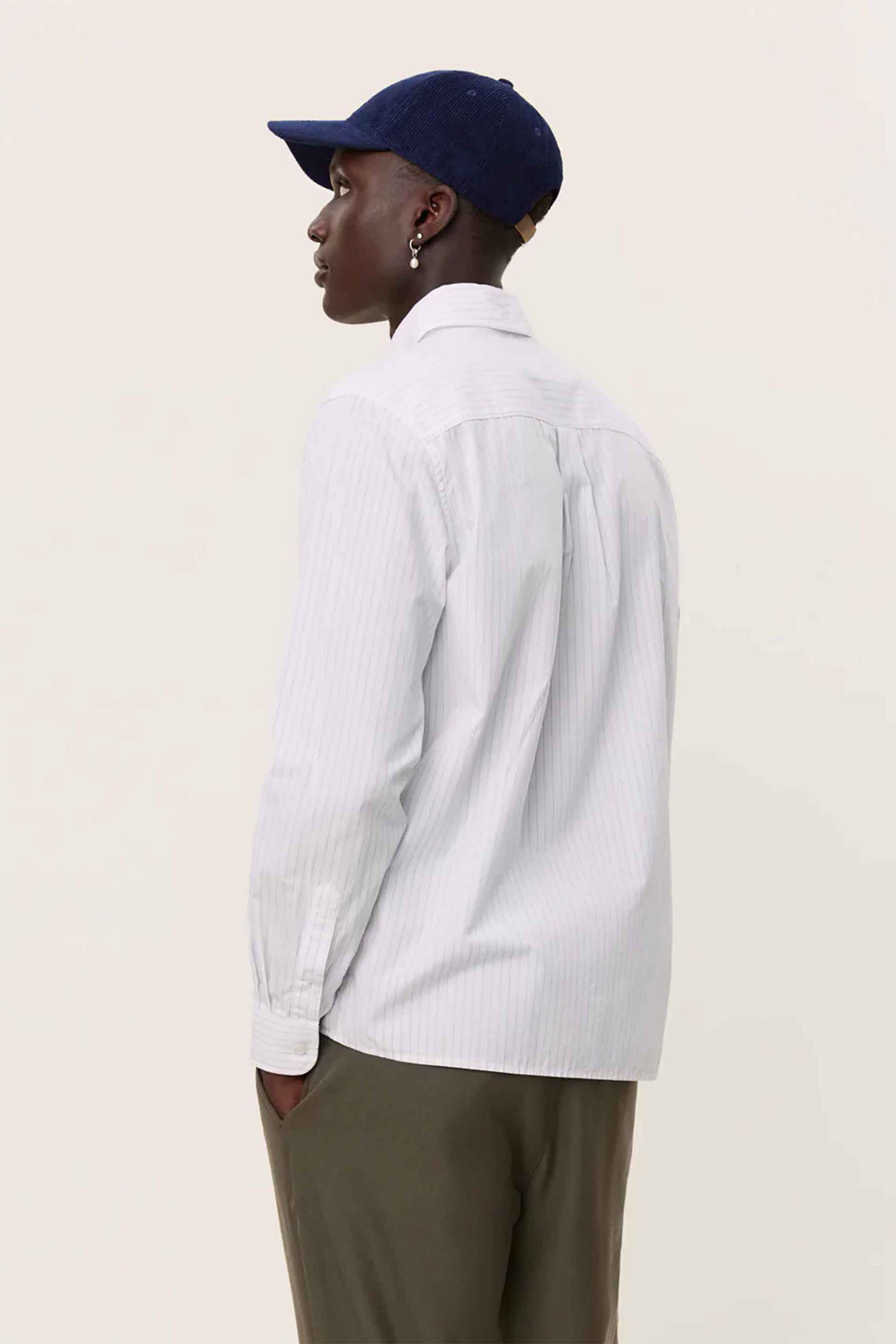 Les Deux ανδρικό πουκάμισο button down με ριγέ σχέδιο και τσέπη Regular Fit "Kent Poplin" - LDM410188 Λευκό φωτογραφία