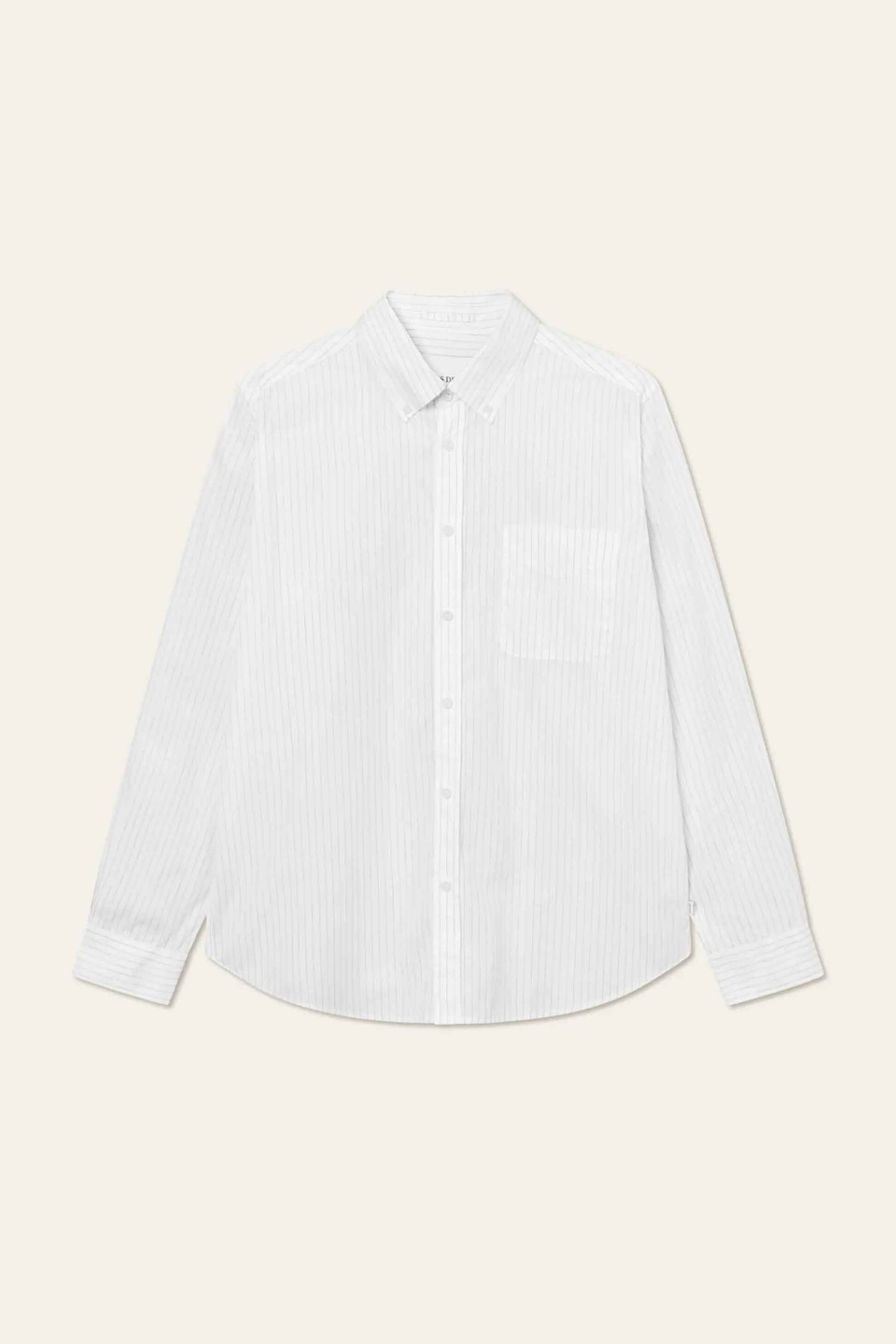 Les Deux ανδρικό πουκάμισο button down με ριγέ σχέδιο και τσέπη Regular Fit "Kent Poplin" - LDM410188 Λευκό φωτογραφία