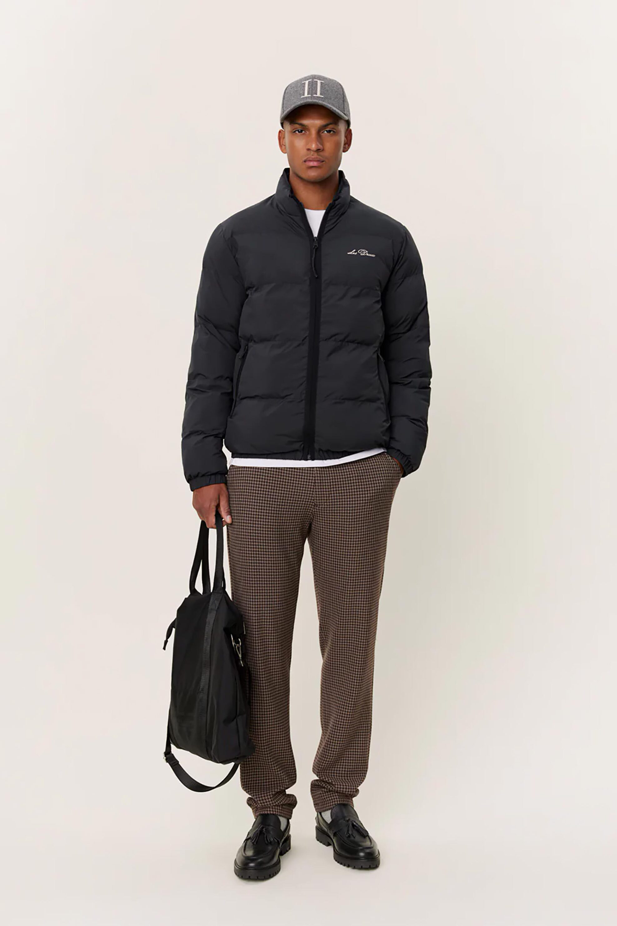 Les Deux ανδρικό αδιάβροχο μπουφάν με καπιτονέ σχέδιο και κεντημένο λογότυπο "Newport" - LDM610153 Μαύρο
