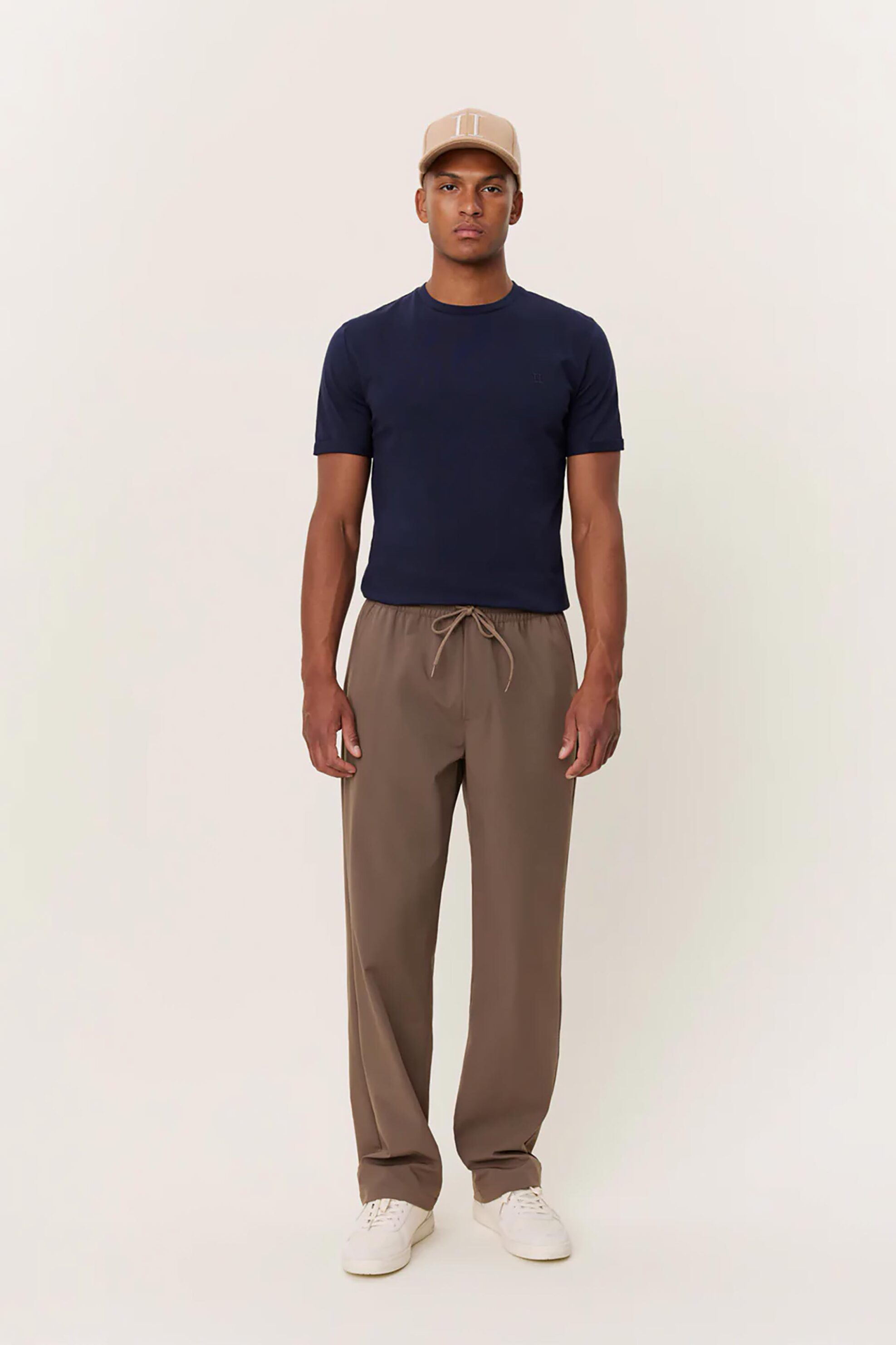 Les Deux ανδρικό παντελόνι φόρμας με logo print Loose Fit "Howie" - LDM530059 Καφέ Ανοιχτό