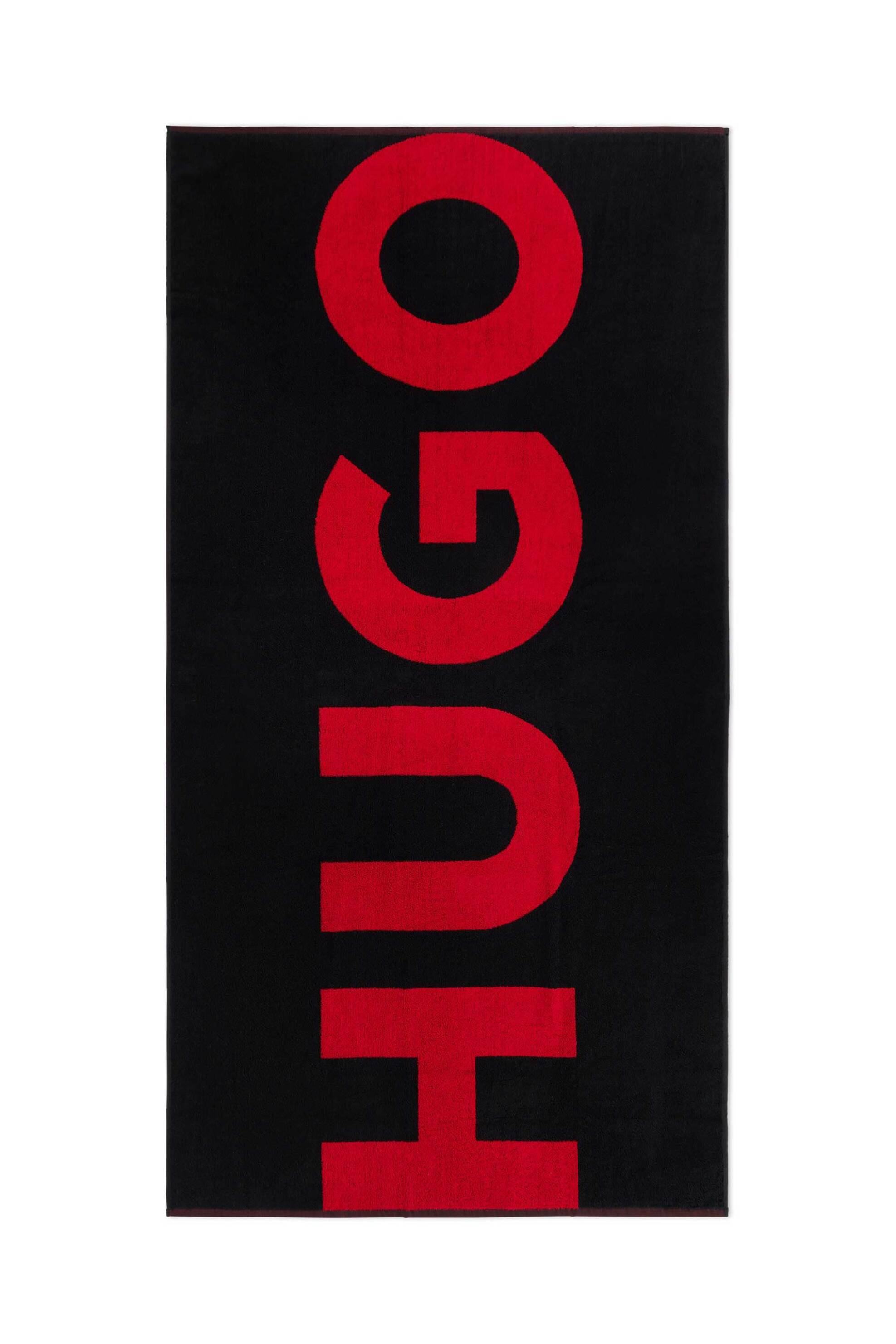 Ανδρική Μόδα > Ανδρικά Αξεσουάρ > Ανδρικές Πετσέτες Θαλάσσης Hugo Boss ανδρική πετσέτα θαλάσσης βαμβακερή με contrast logo print "Τowelcorporatelogo" - 50491853 Μαύρο