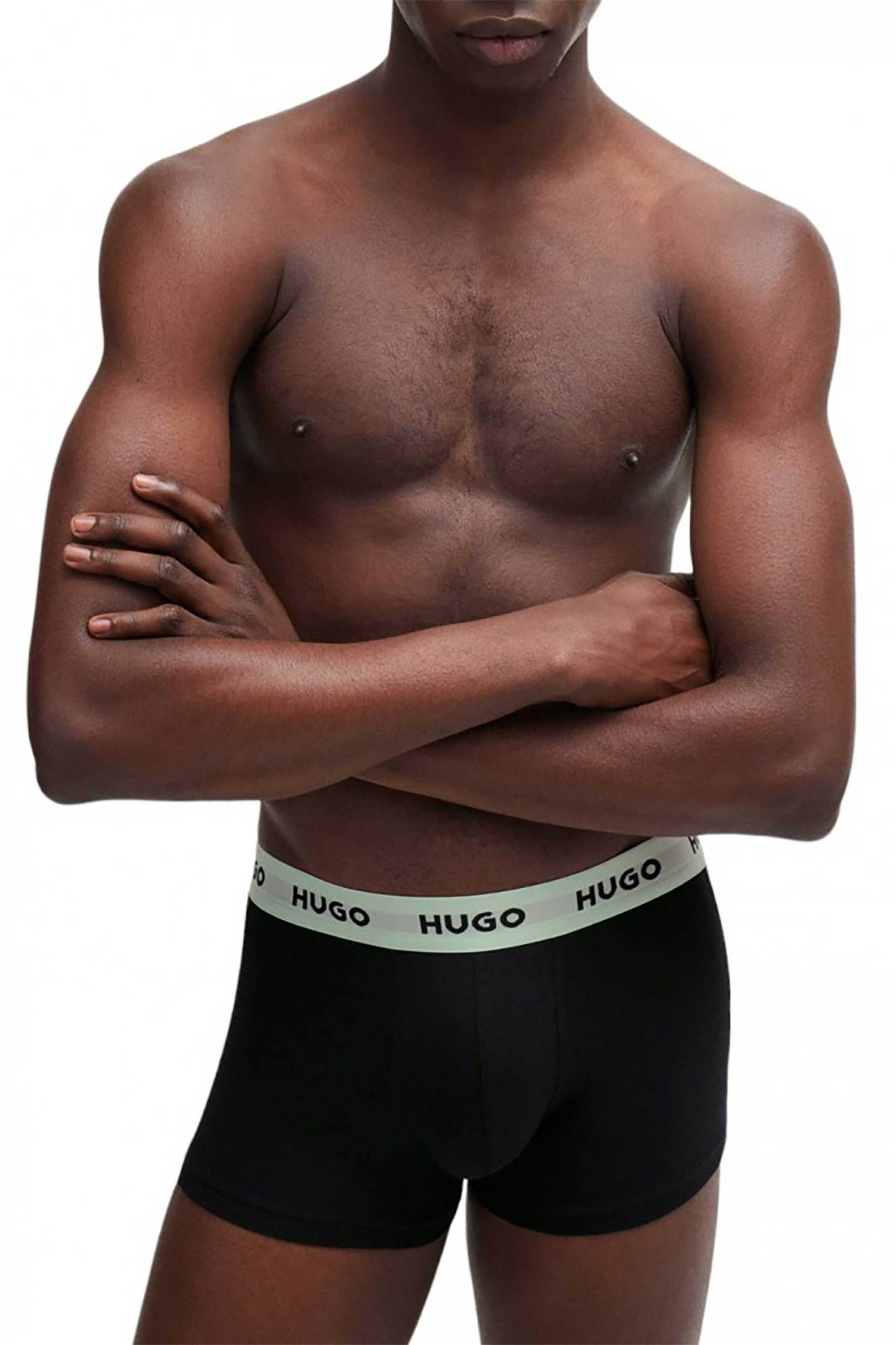 Hugo Boss σετ ανδρικά εσώρουχα boxer με logo tape στο λάστιχο (3 τεμάχια) - 50517878 Μαύρο φωτογραφία