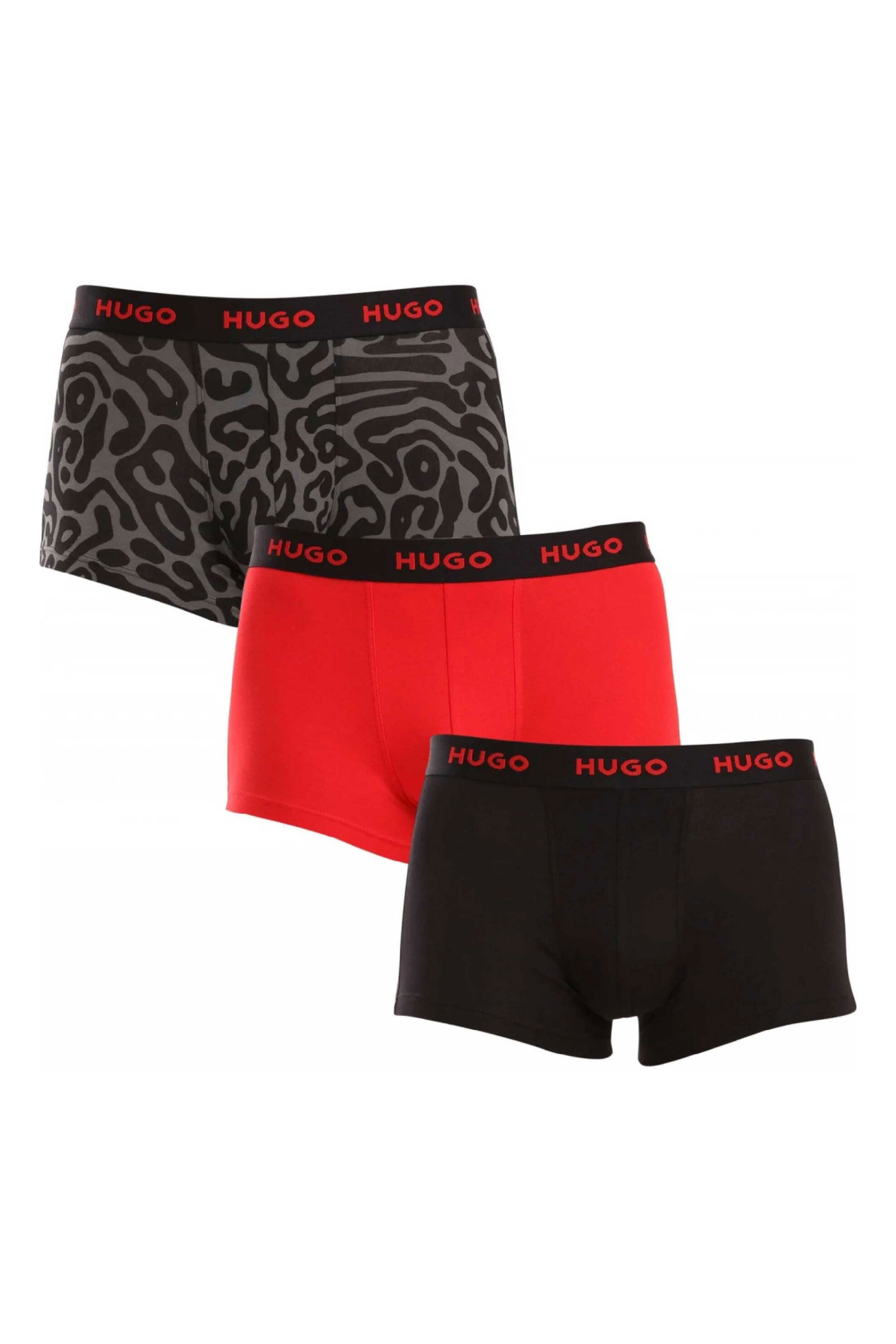 HUGO Hugo Boss σετ ανδρικά εσώρουχα boxer με logo tape στο λάστιχο (3 τεμάχια) - 50517894 Κόκκινο